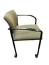 Steelcase Green Upholstery Rolling Stacking Chair