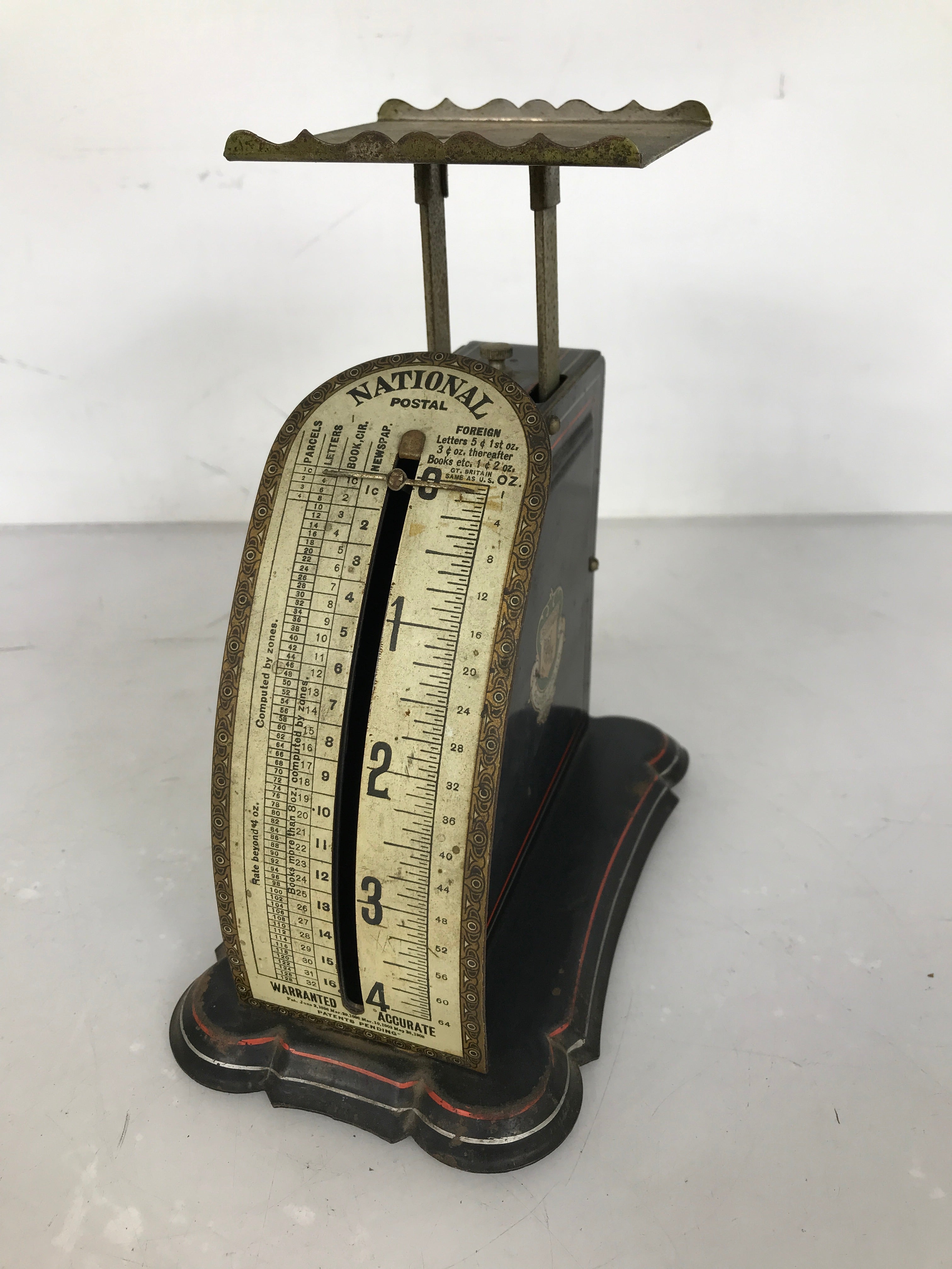 Antique 1903 National Postal Scale by Pelouze Mfg Co with Excellent Graphics