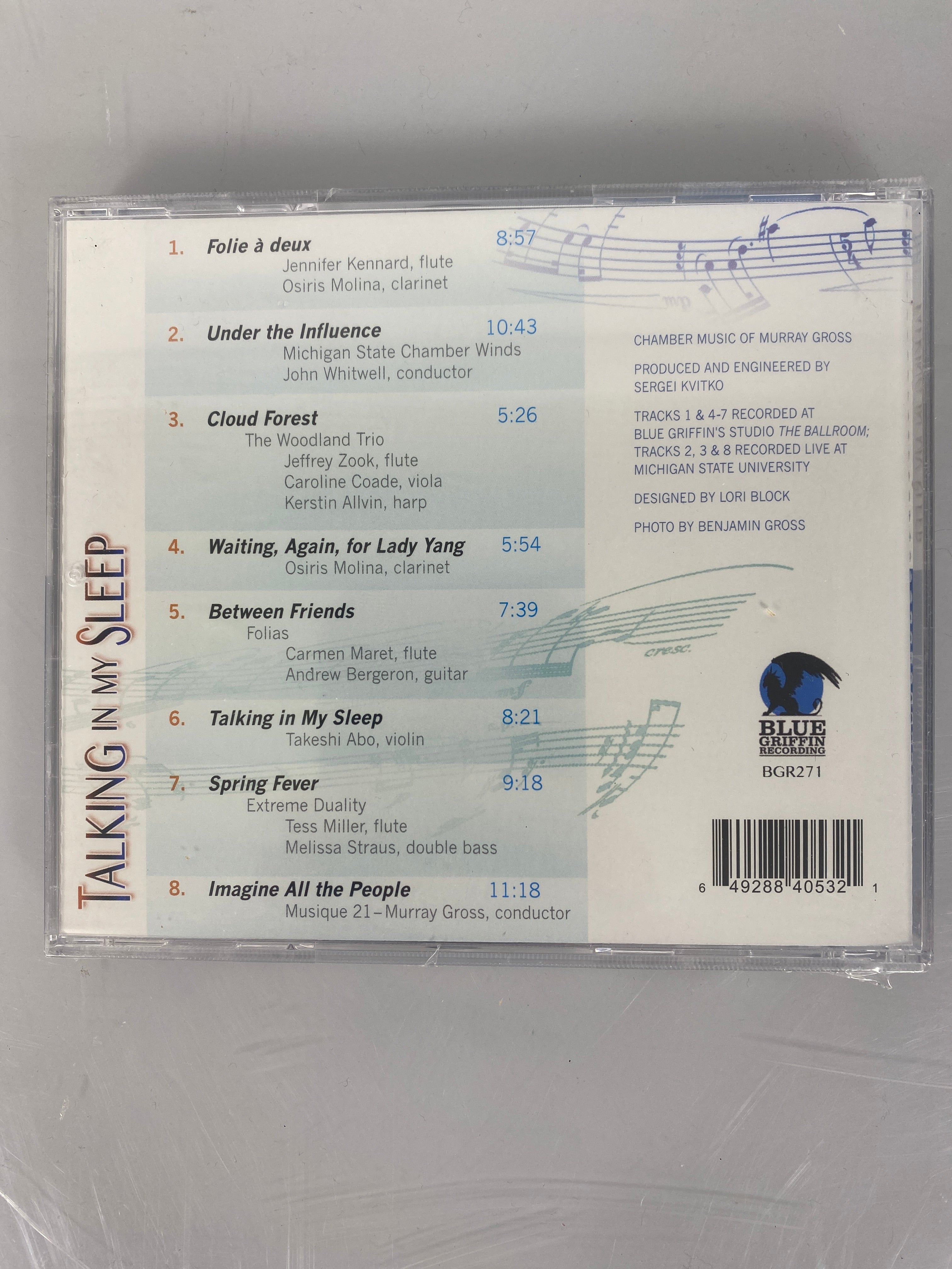 Talking in My Sleep Chamber Music of Murray Gross CD