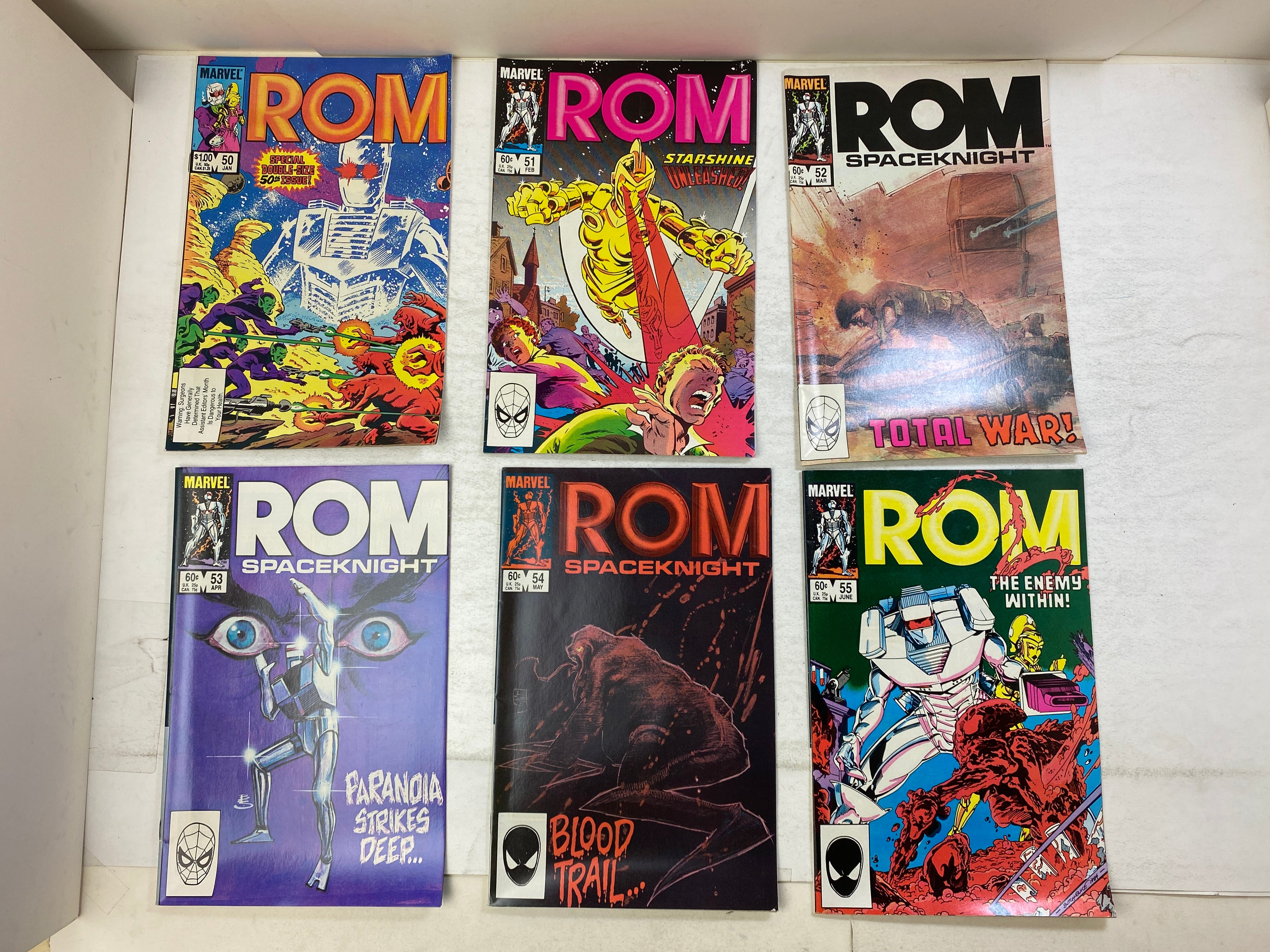 Lot of 9 Rom Spaceknight Marvel Comics 1984