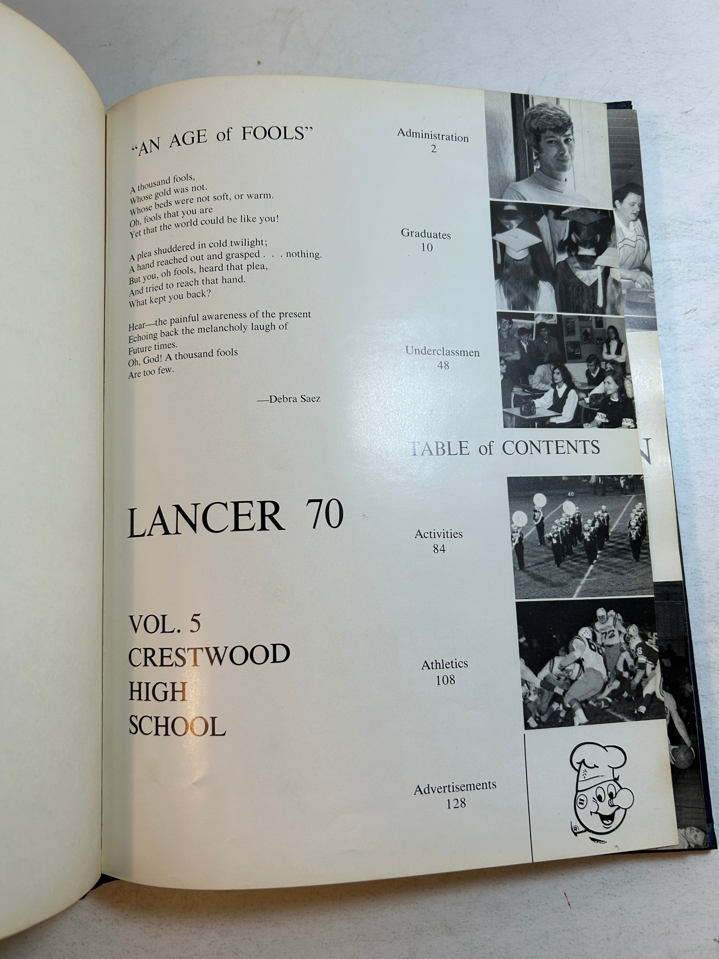 1970 Crestwood High School Yearbook "Lancer" Dearborn Heights Michigan HC