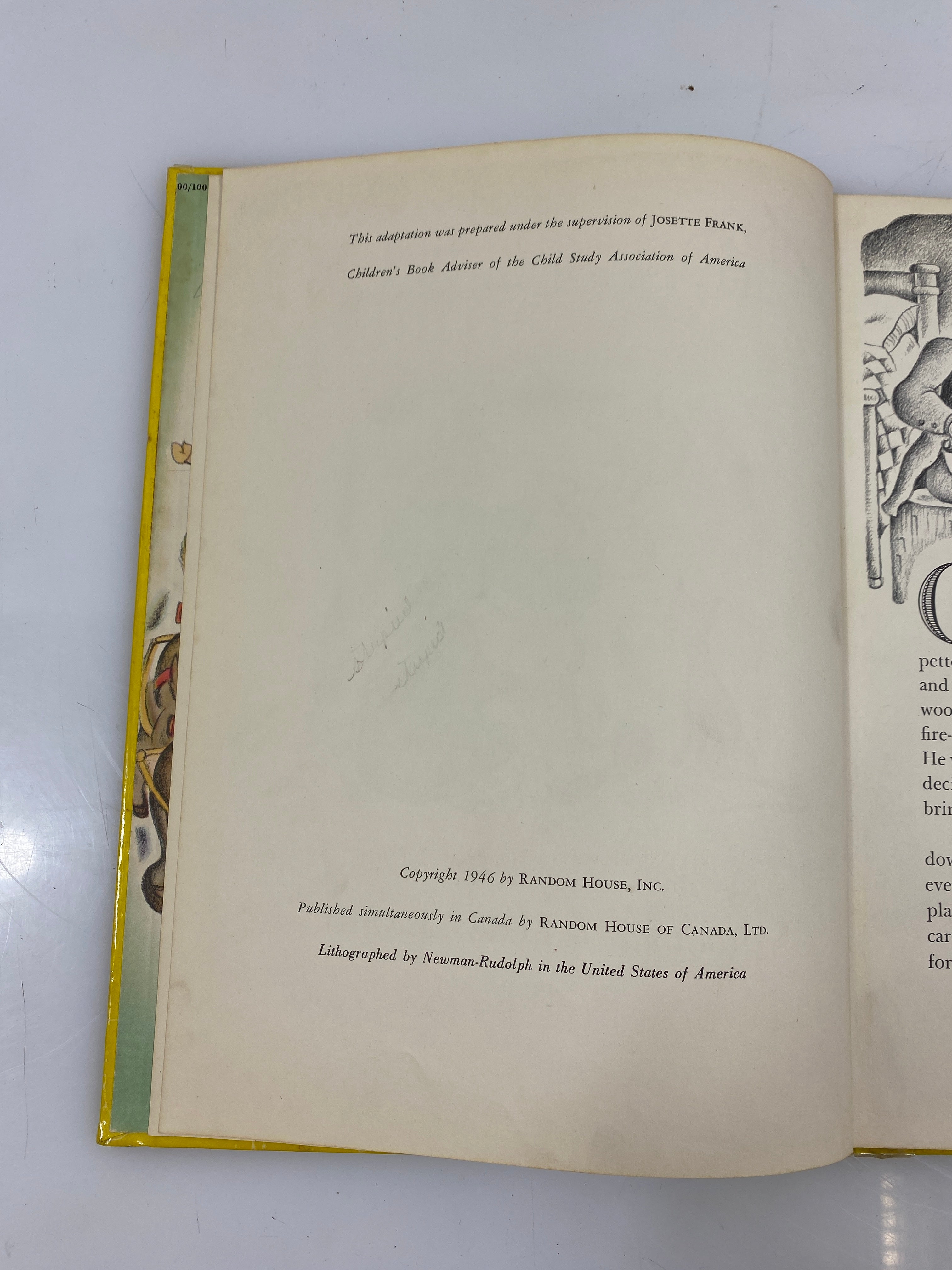 Pinocchio Carlo Collodi/Allen Chaffee Random House 1946 HC