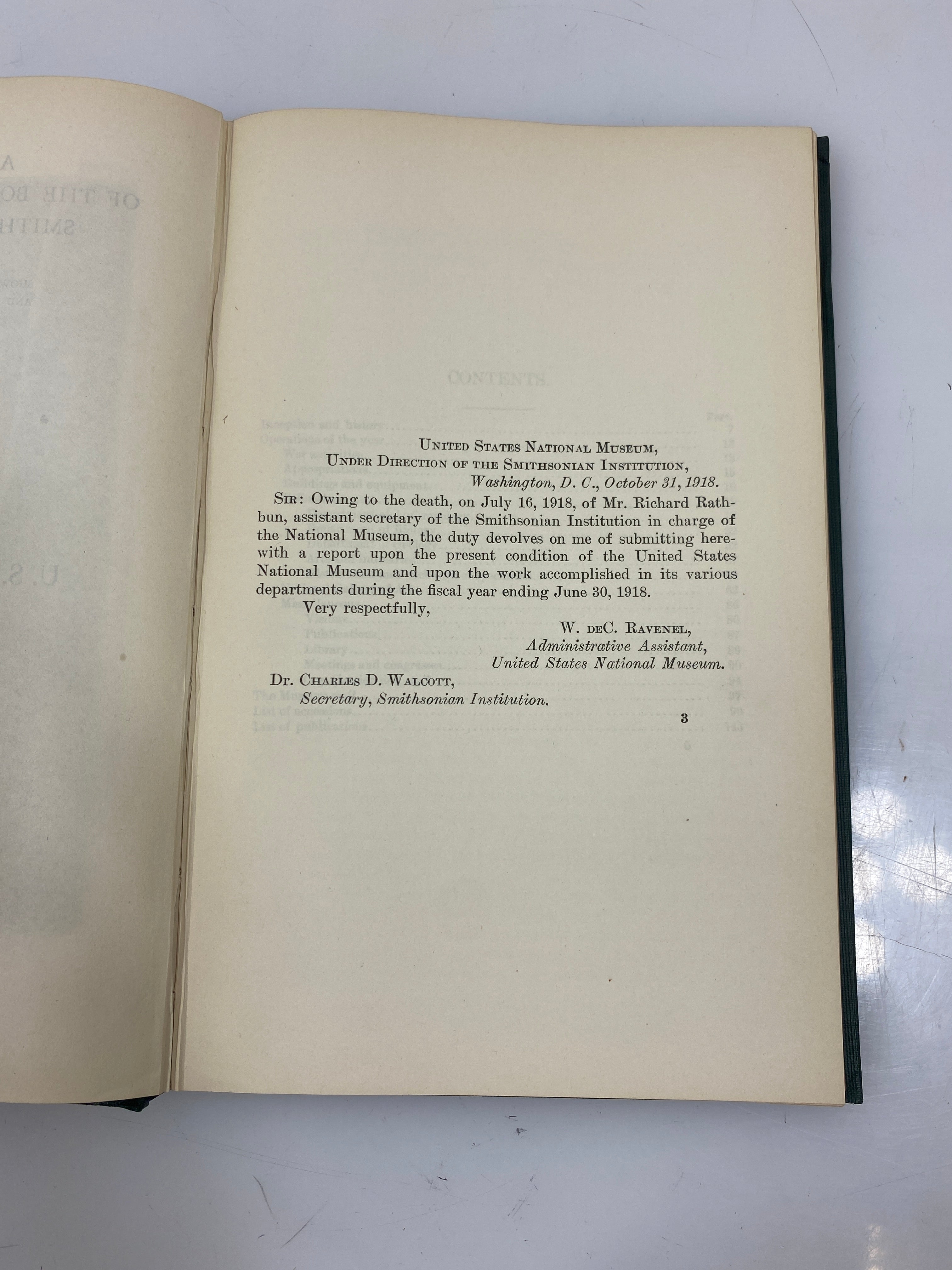Annual Report of the Board of Regents of the Smithsonian Institution 1919 HC