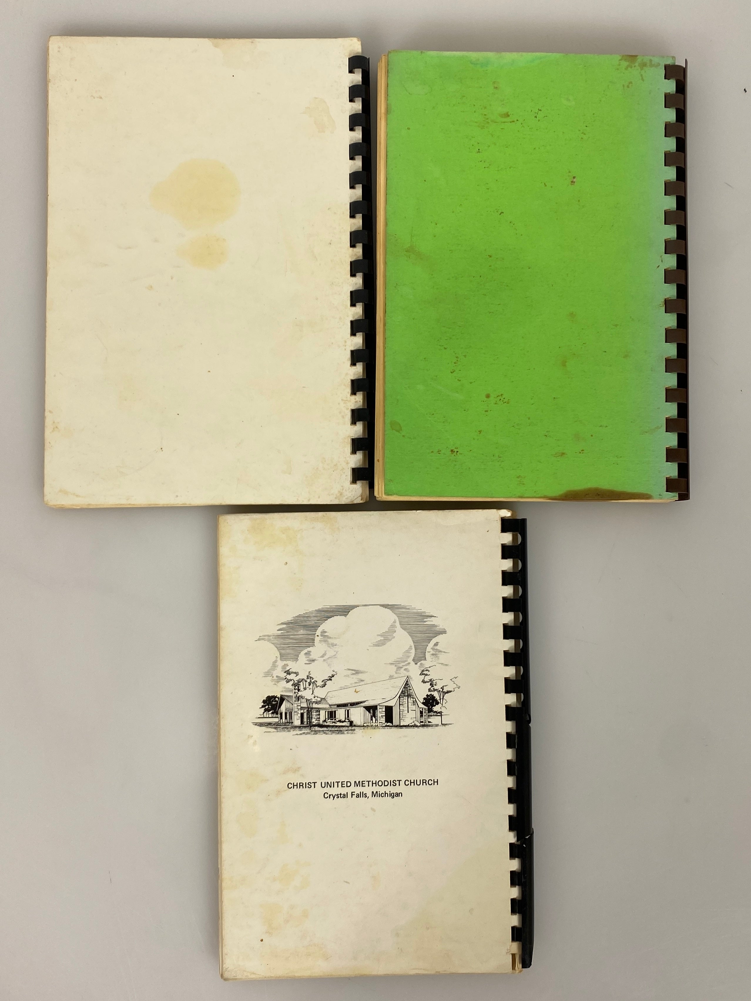3 Spiral Church Fundraiser Cookbooks: Ishpeming & Crystal Falls MI/Barrington IL
