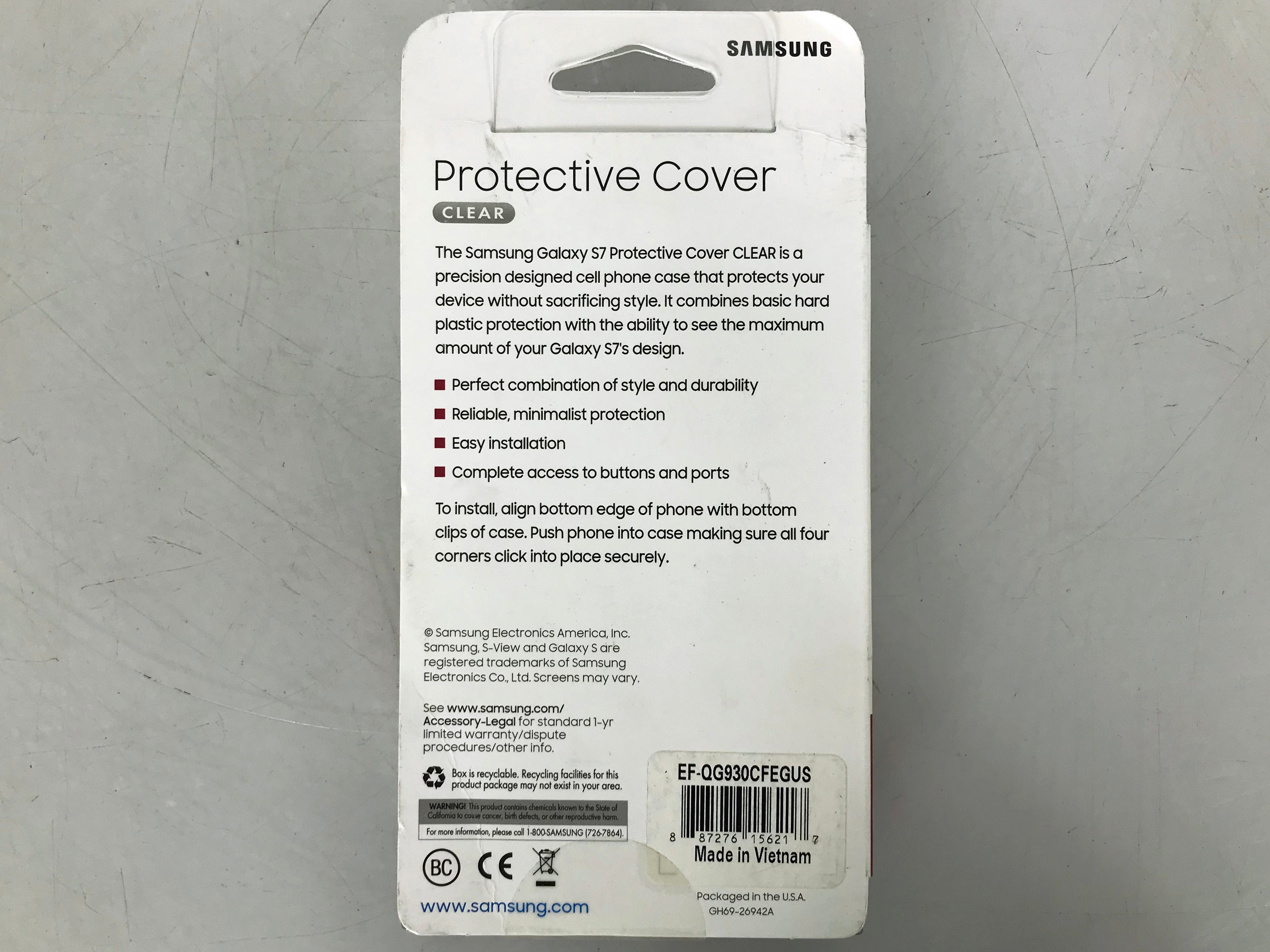 Samsung Clear Protective Cover For Galaxy S7