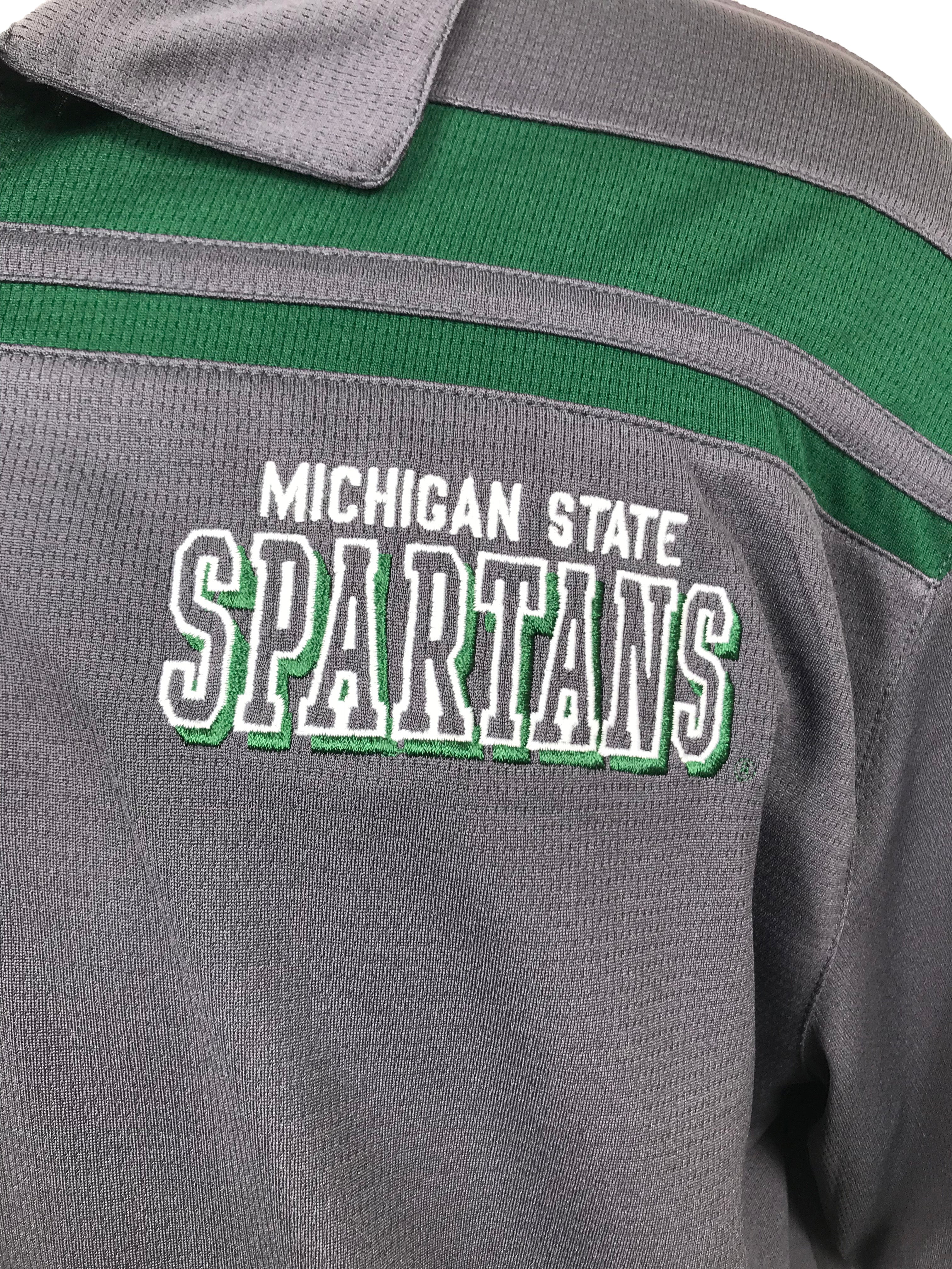 Holloway Gray and Green MSU Polo Men's Size L