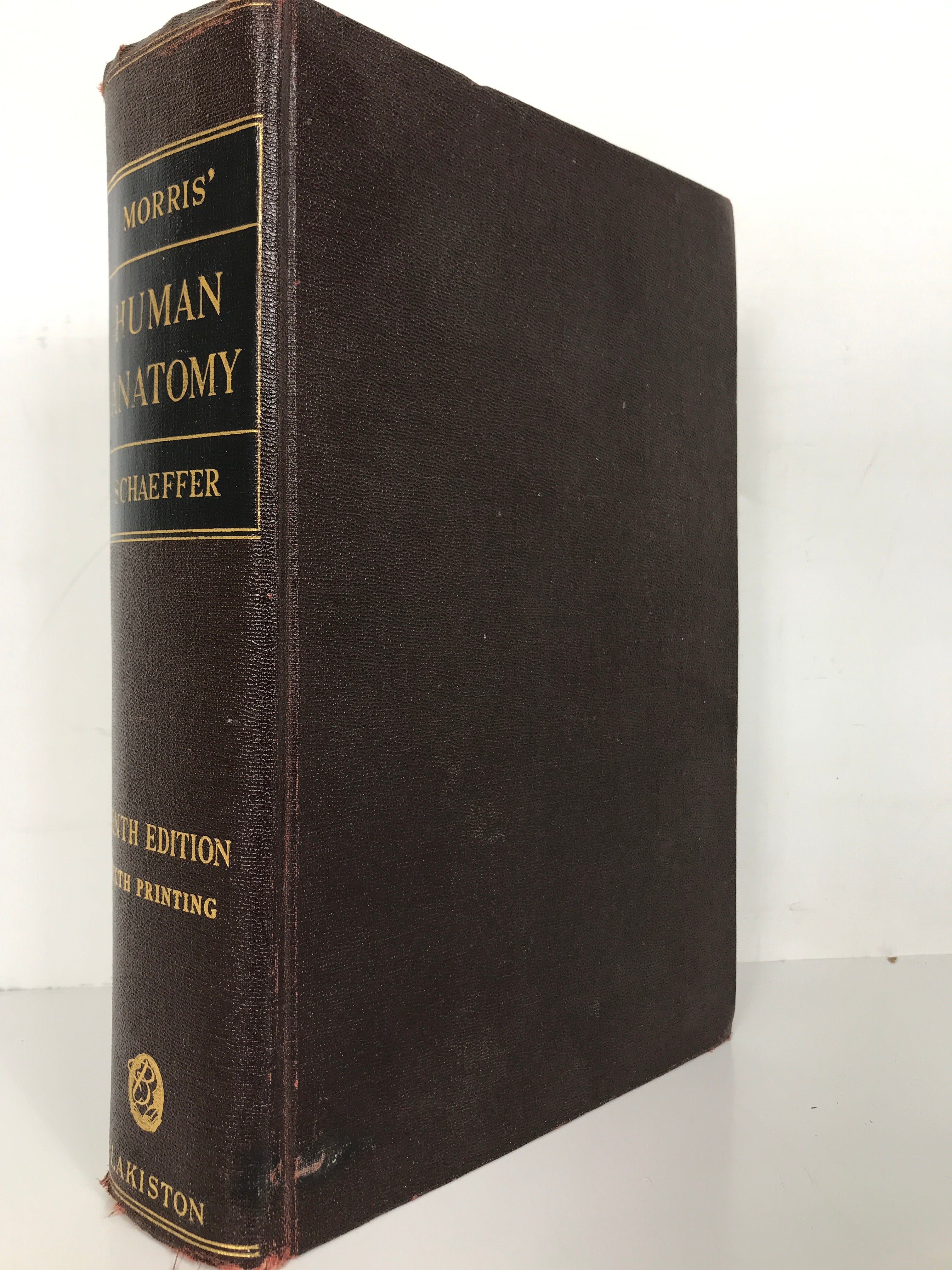 Morris' Human Anatomy by Schaeffer 10th Edition 1947 HC