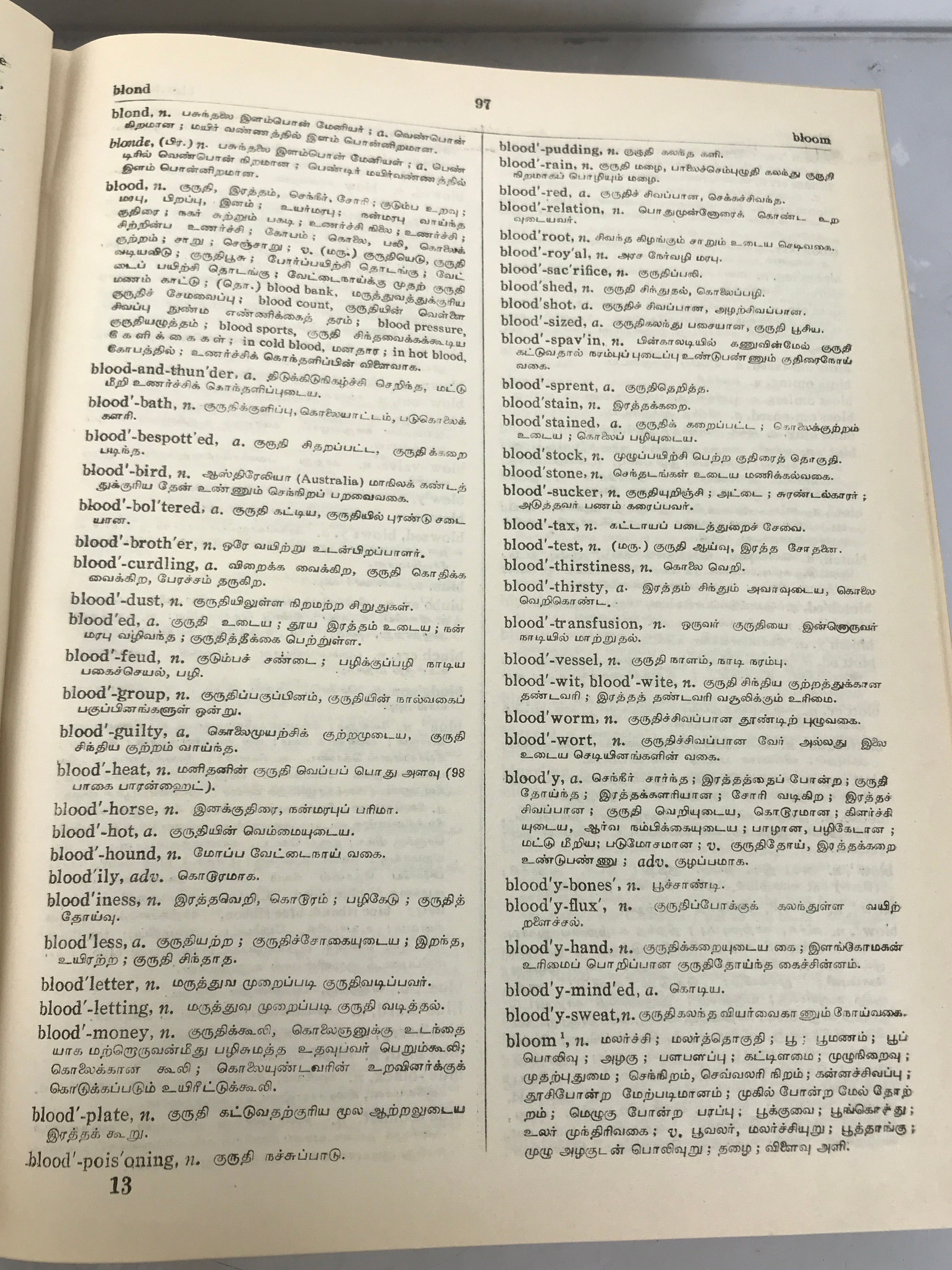 English-Tamil Dictionary University of Madras 1965 HC DJ