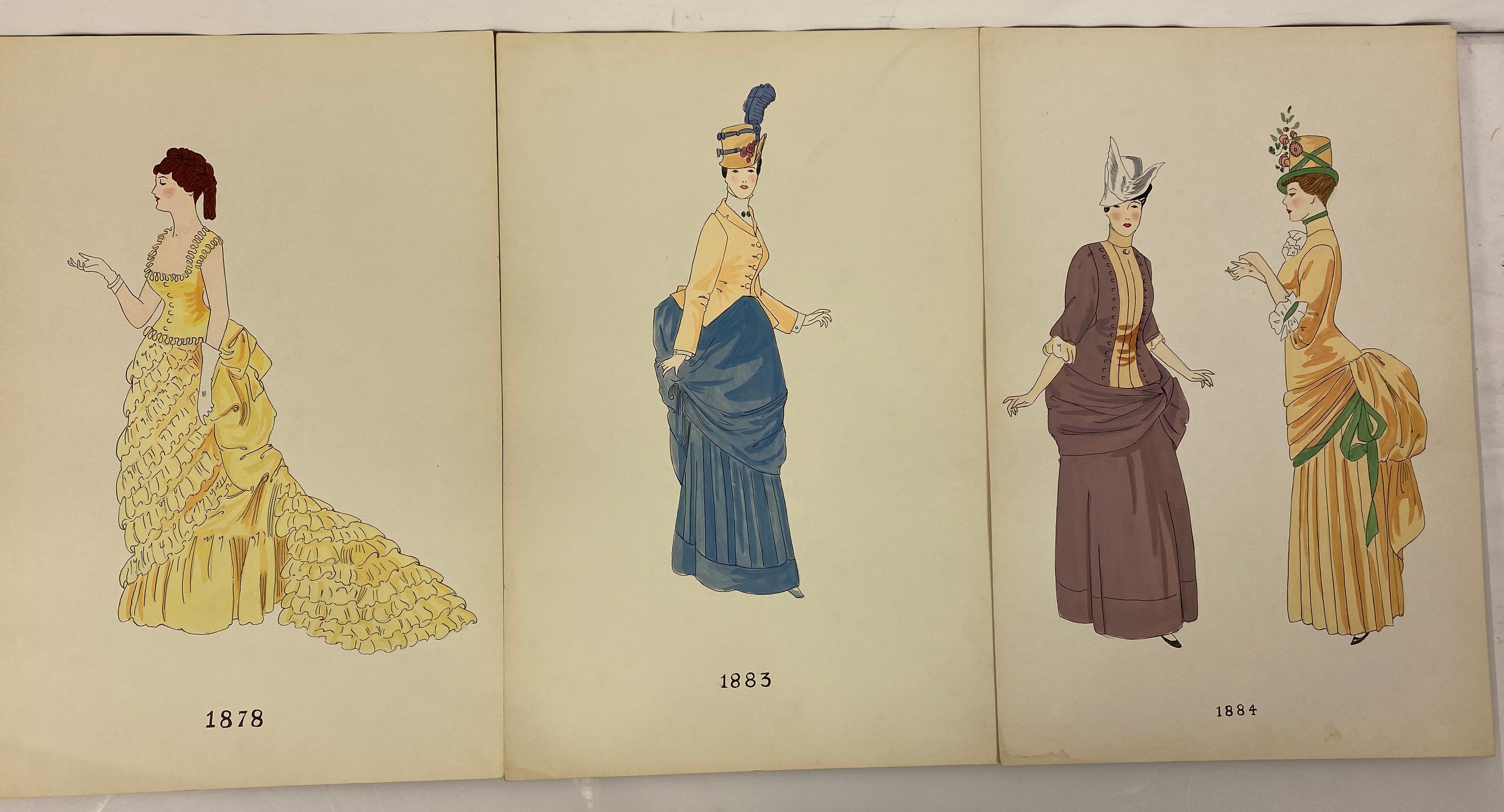 Lot of 6 Fashion Plates 1864-1884
