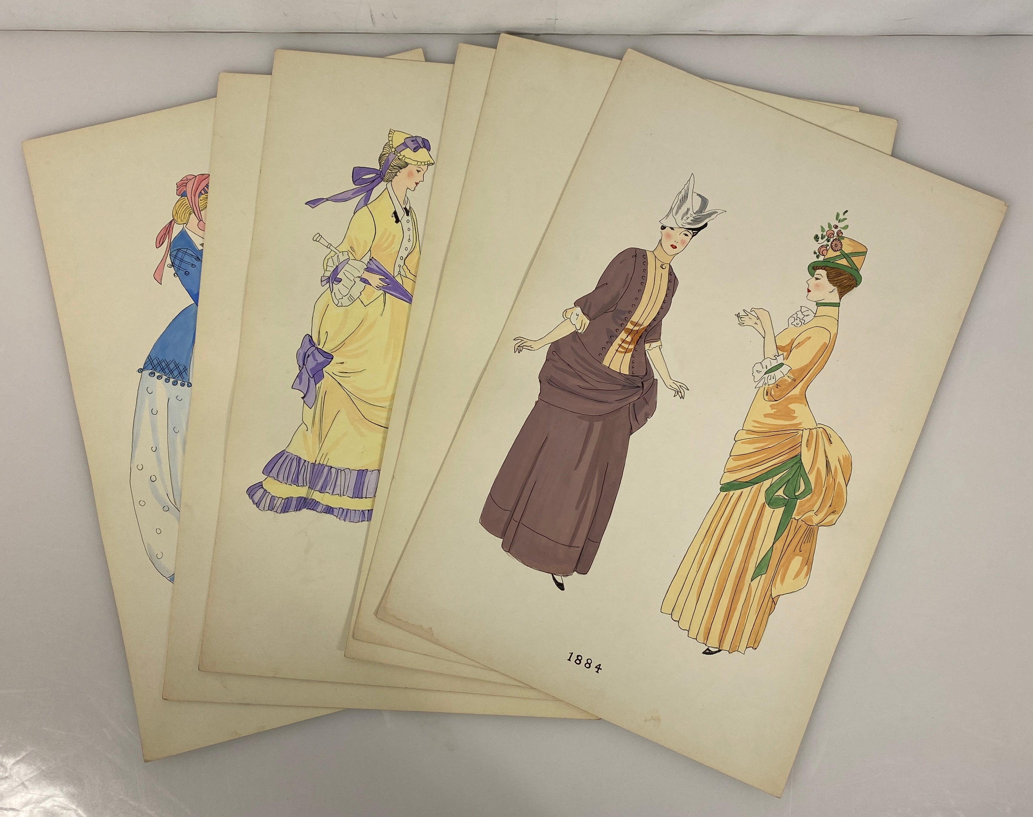 Lot of 6 Fashion Plates 1864-1884