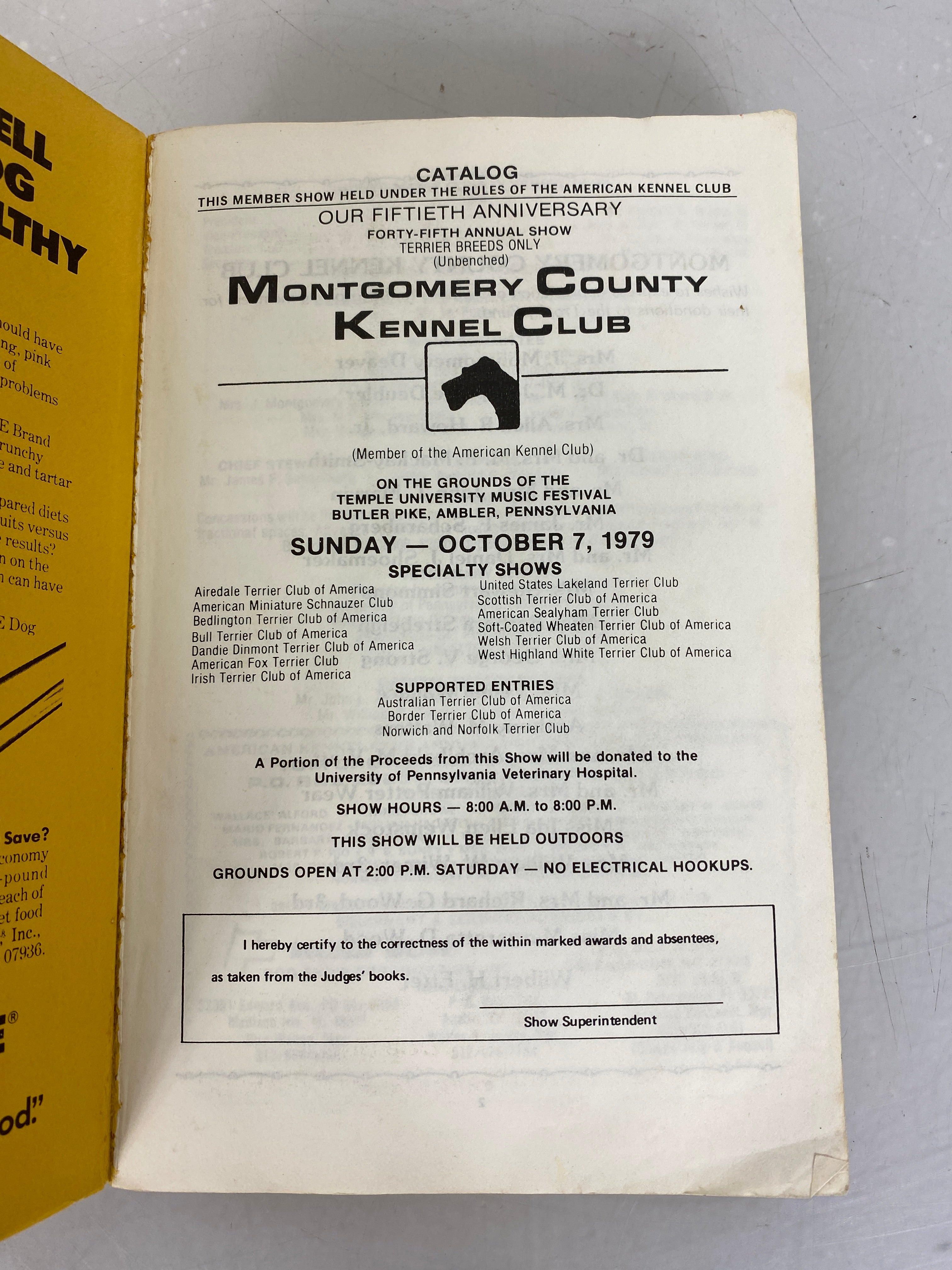 Lot of 3 Montgomery Country Kennel Club Terrier Club Programs 1979/2007/2009 SC