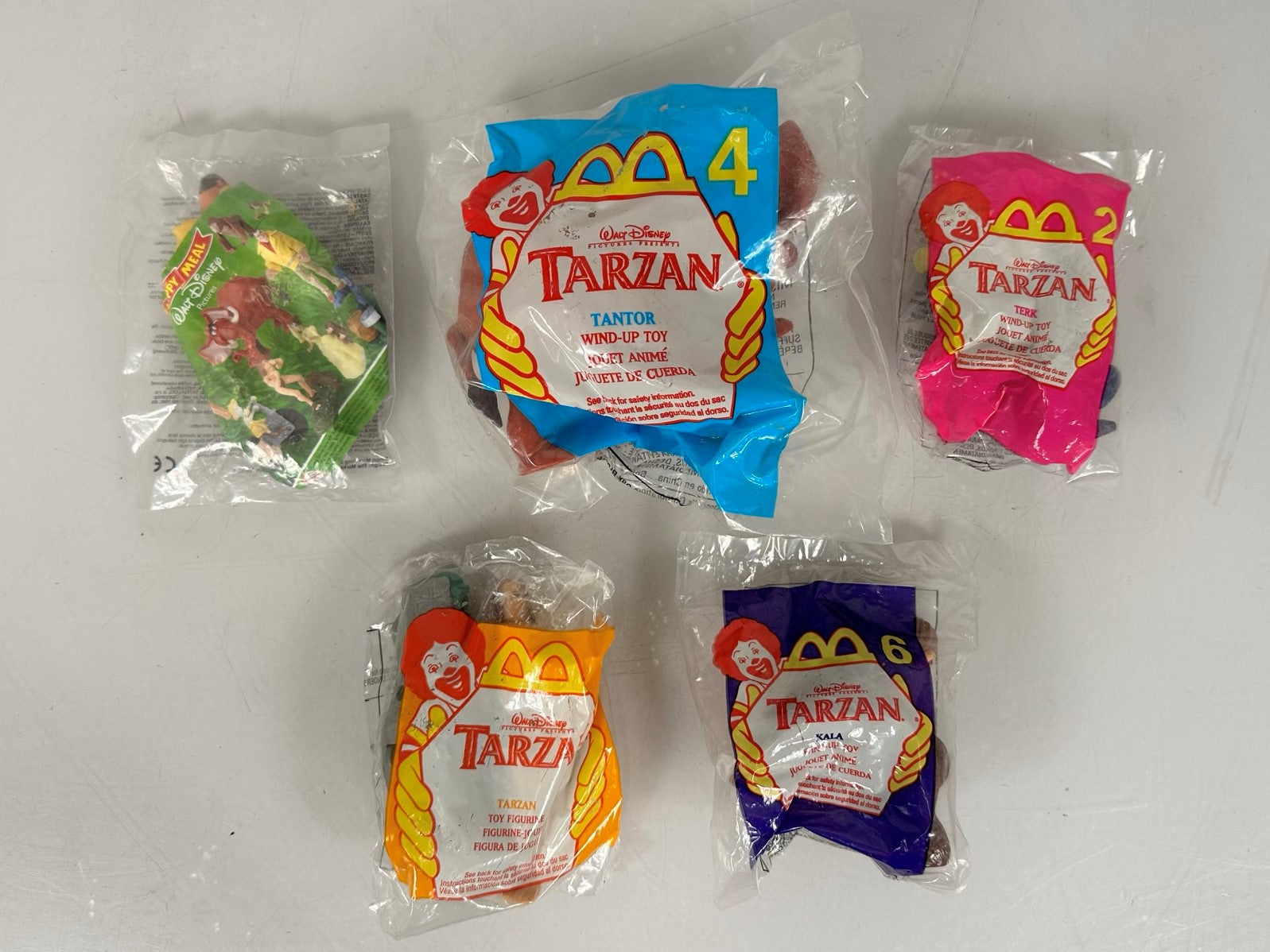 Lot of 5 Vintage McDonald's x Disney Tarzan Happy Meal Toys