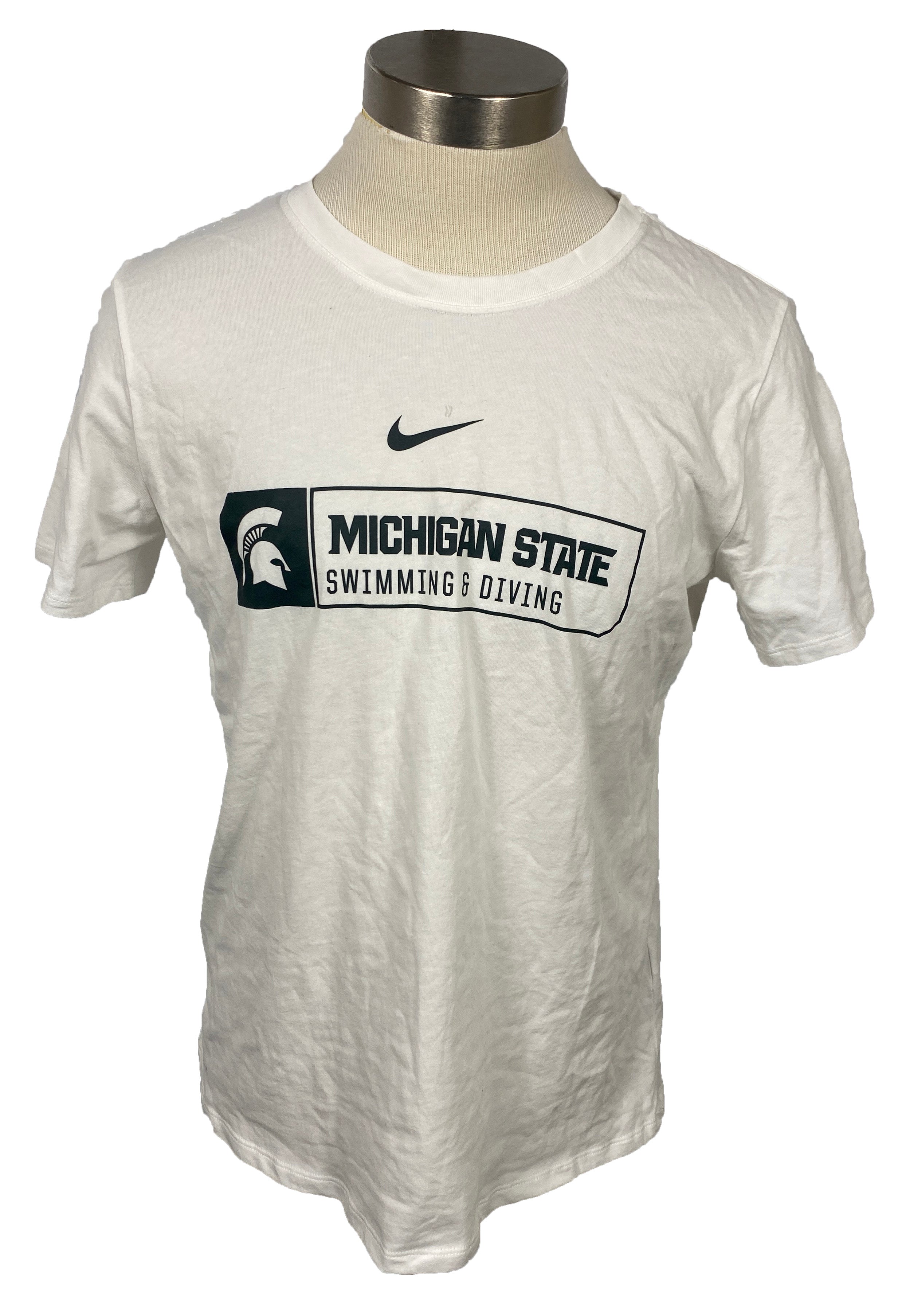 Nike White MSU Swim & Dive T-Shirt Unisex Size L