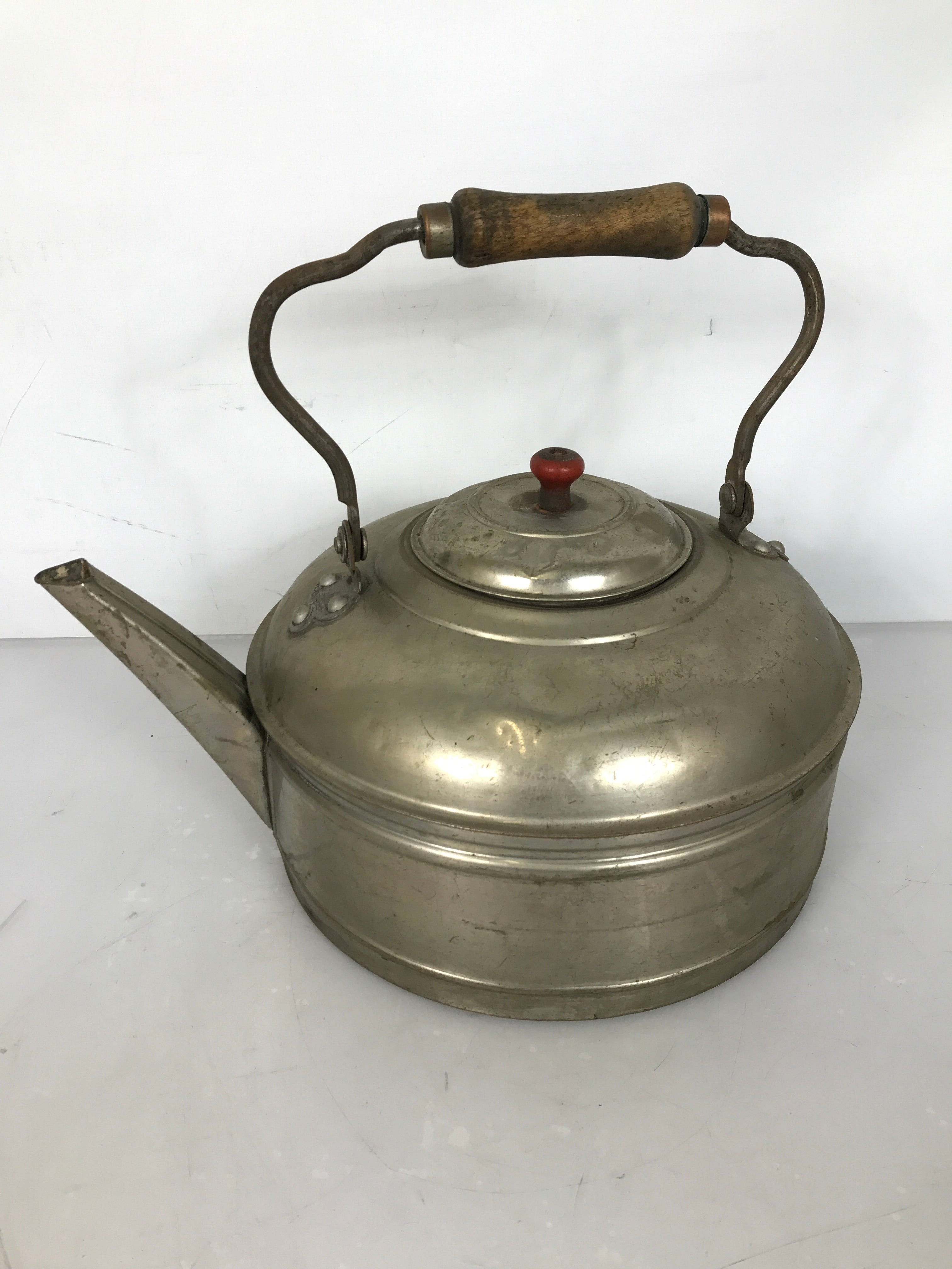 Antique Rochester 10" Tin Tea Kettle with Copper Bottom