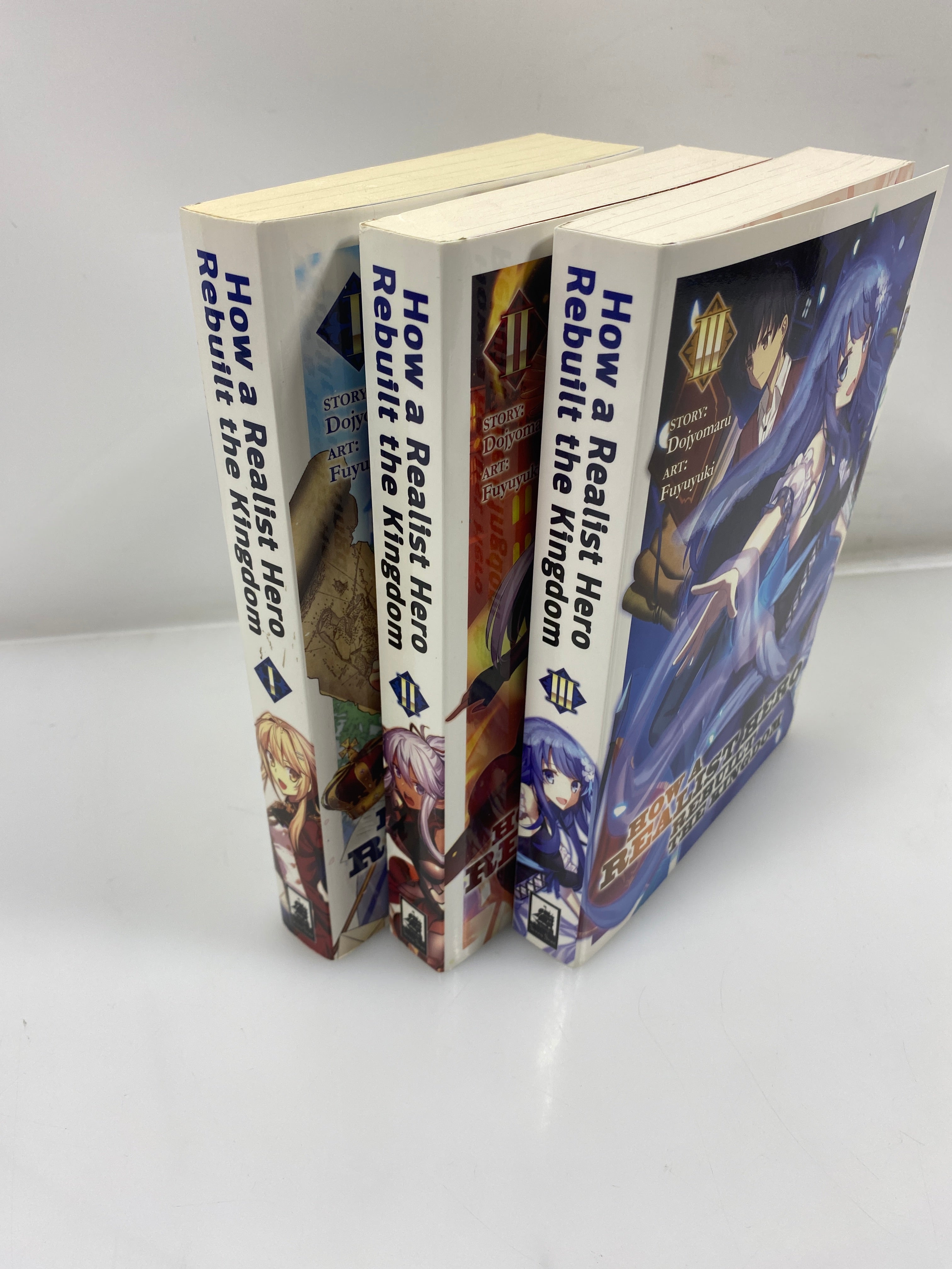Lot of 3: How a Realist Hero Rebuilt The Kingdom Light novel, Vols 1,2,3 2016 SC
