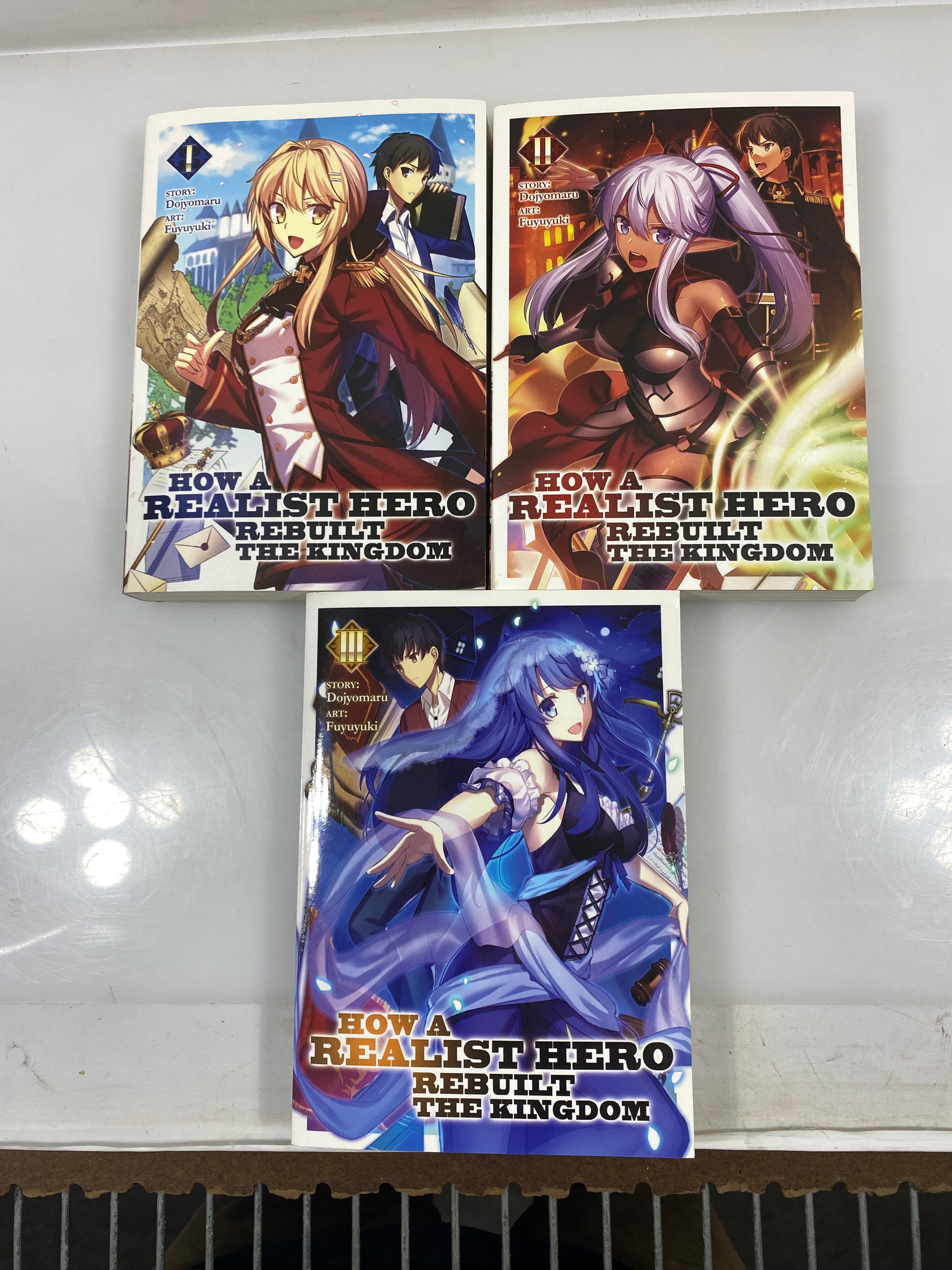 Lot of 3: How a Realist Hero Rebuilt The Kingdom Light novel, Vols 1,2,3 2016 SC