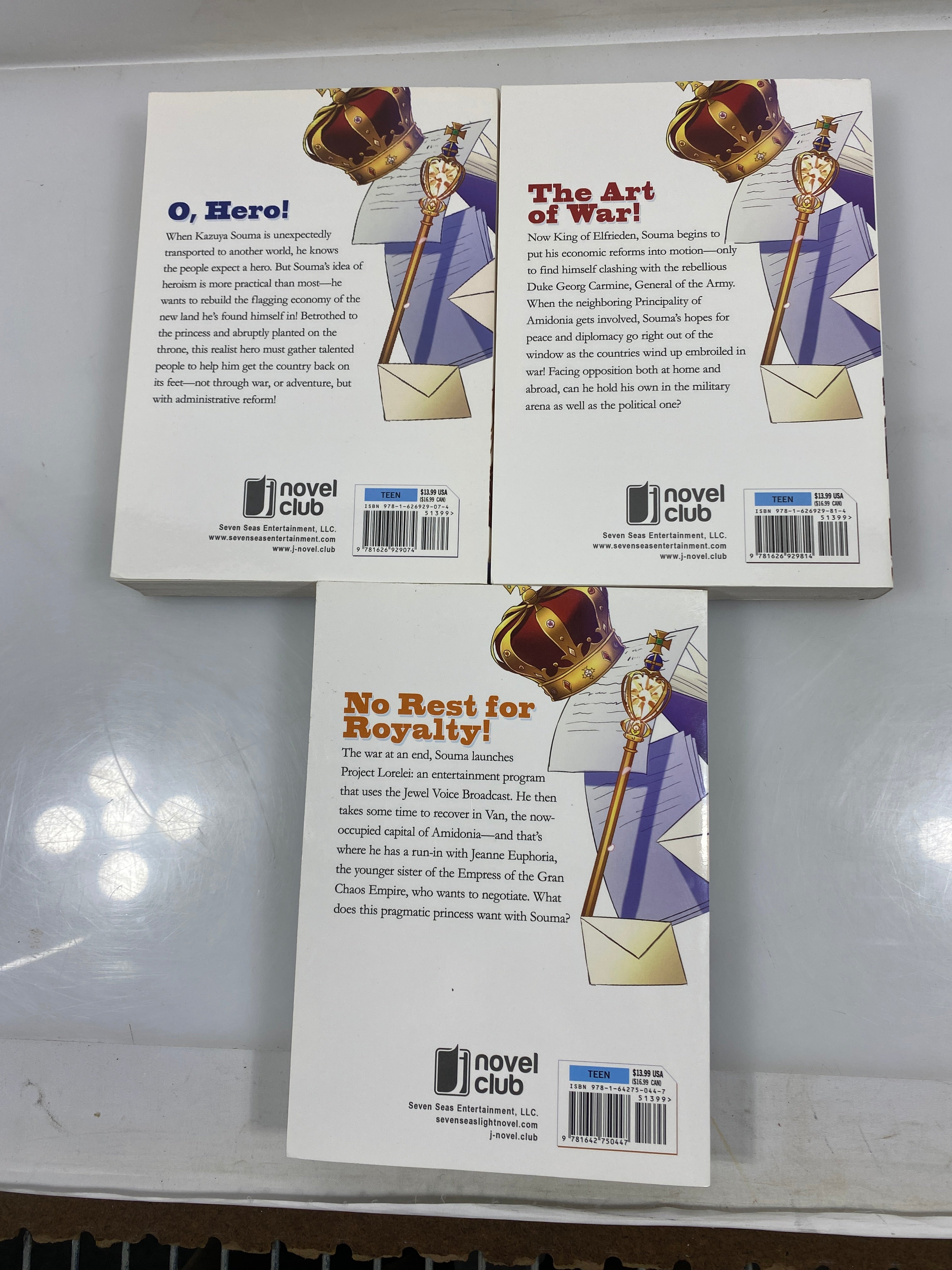 Lot of 3: How a Realist Hero Rebuilt The Kingdom Light novel, Vols 1,2,3 2016 SC