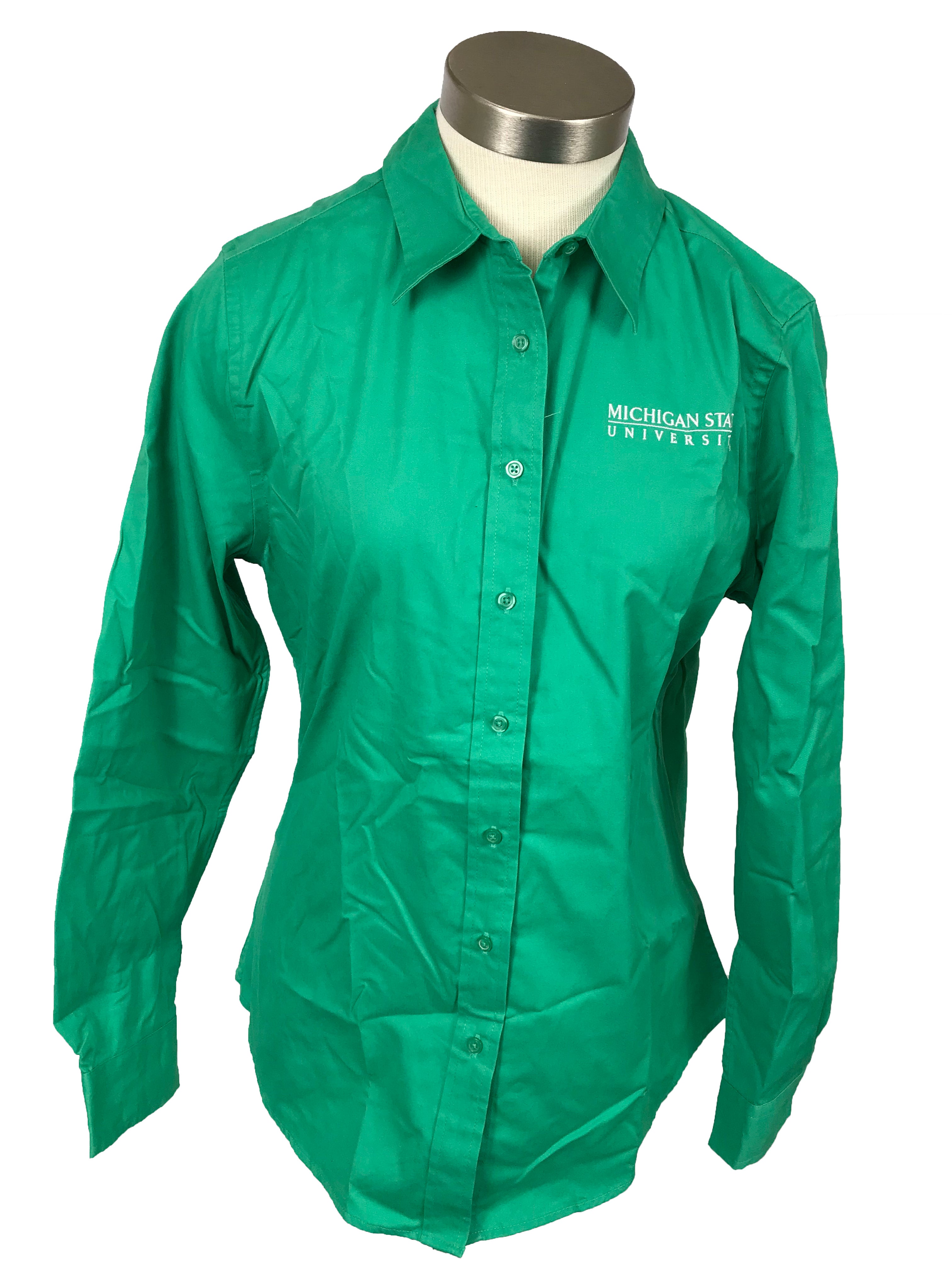 Michigan State University Green Button Down Shirt Women's Size M