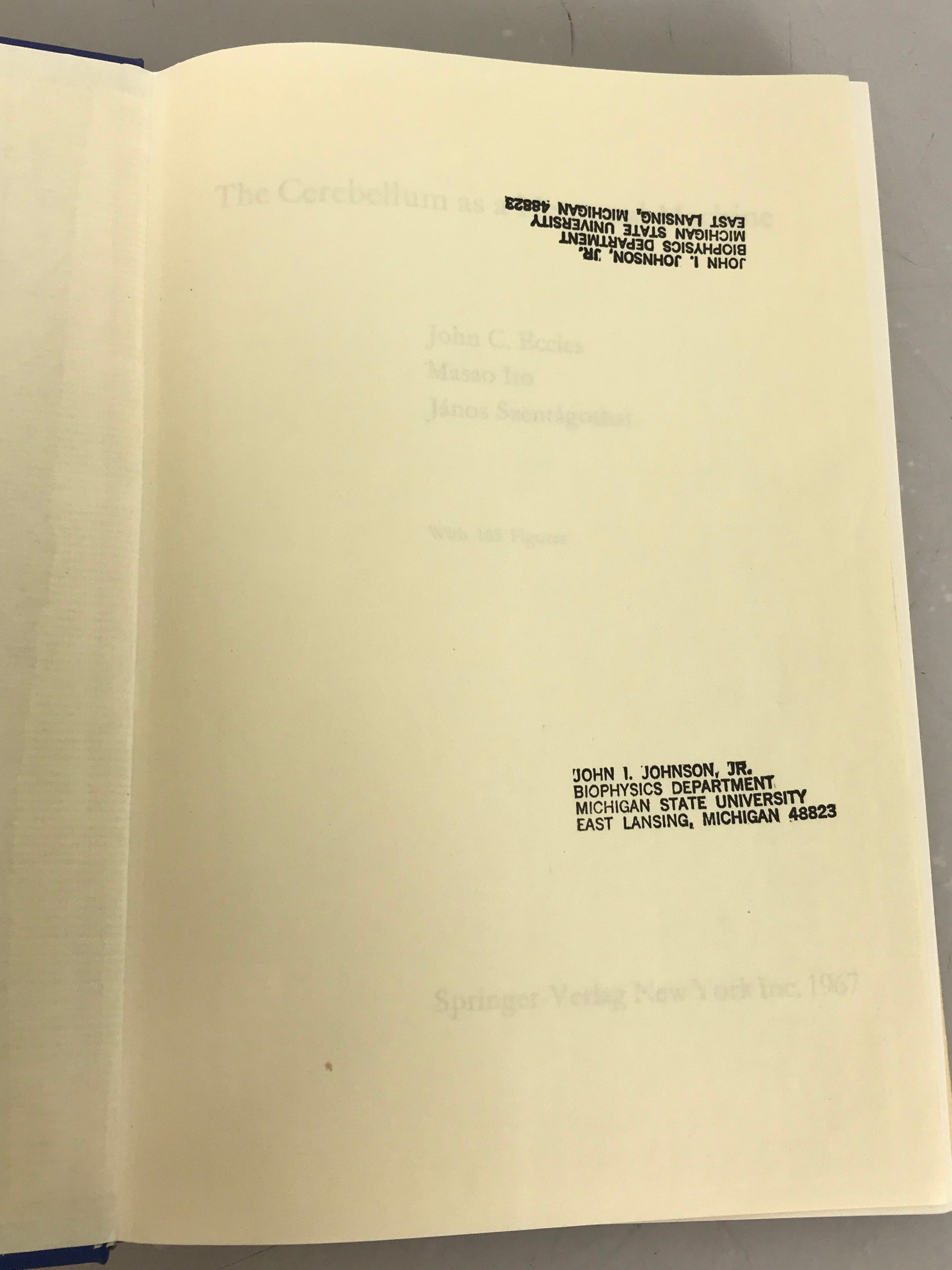 Lot of 2 Nobel Winner John C. Eccles Science Books: The Physiology of Nerve Cells (1960, signed) and The Cerebellum as a Neuronal Machine (1967, with Ito and Szentagothai) HC DJ