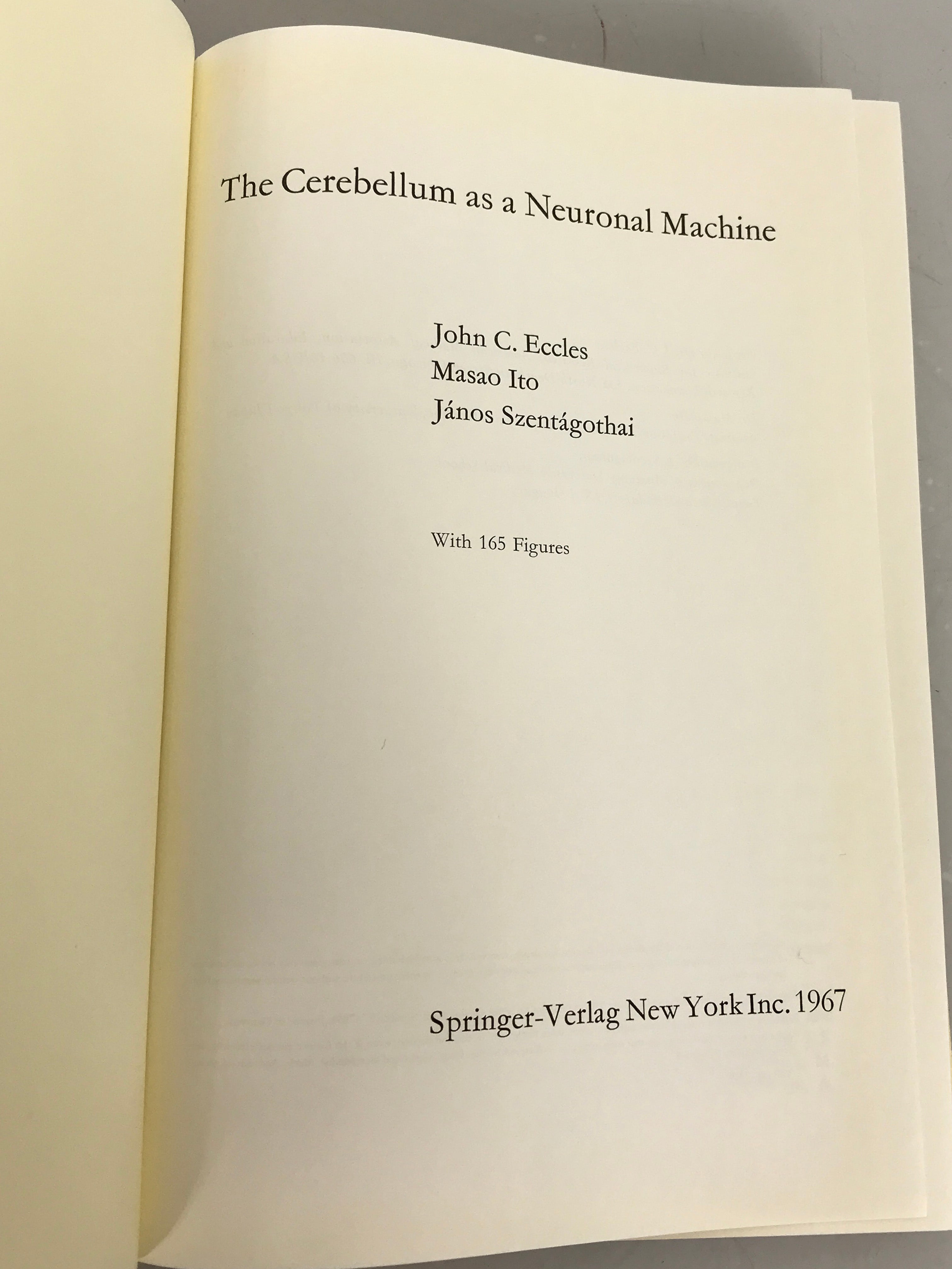 Lot of 2 Nobel Winner John C. Eccles Science Books: The Physiology of Nerve Cells (1960, signed) and The Cerebellum as a Neuronal Machine (1967, with Ito and Szentagothai) HC DJ