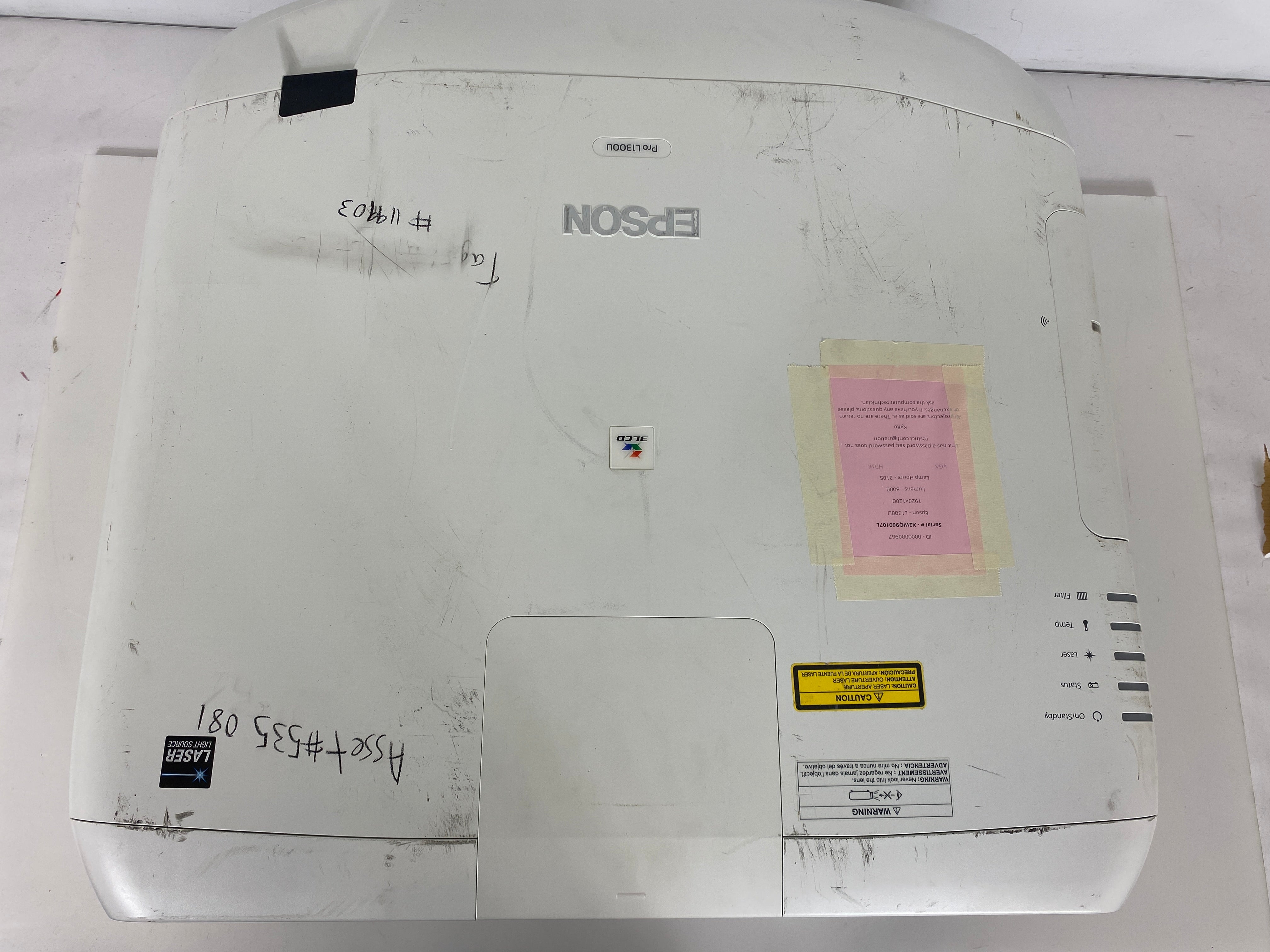 Epson Pro L1300U Laser WUXGA 3LCD Projector *Password Set*