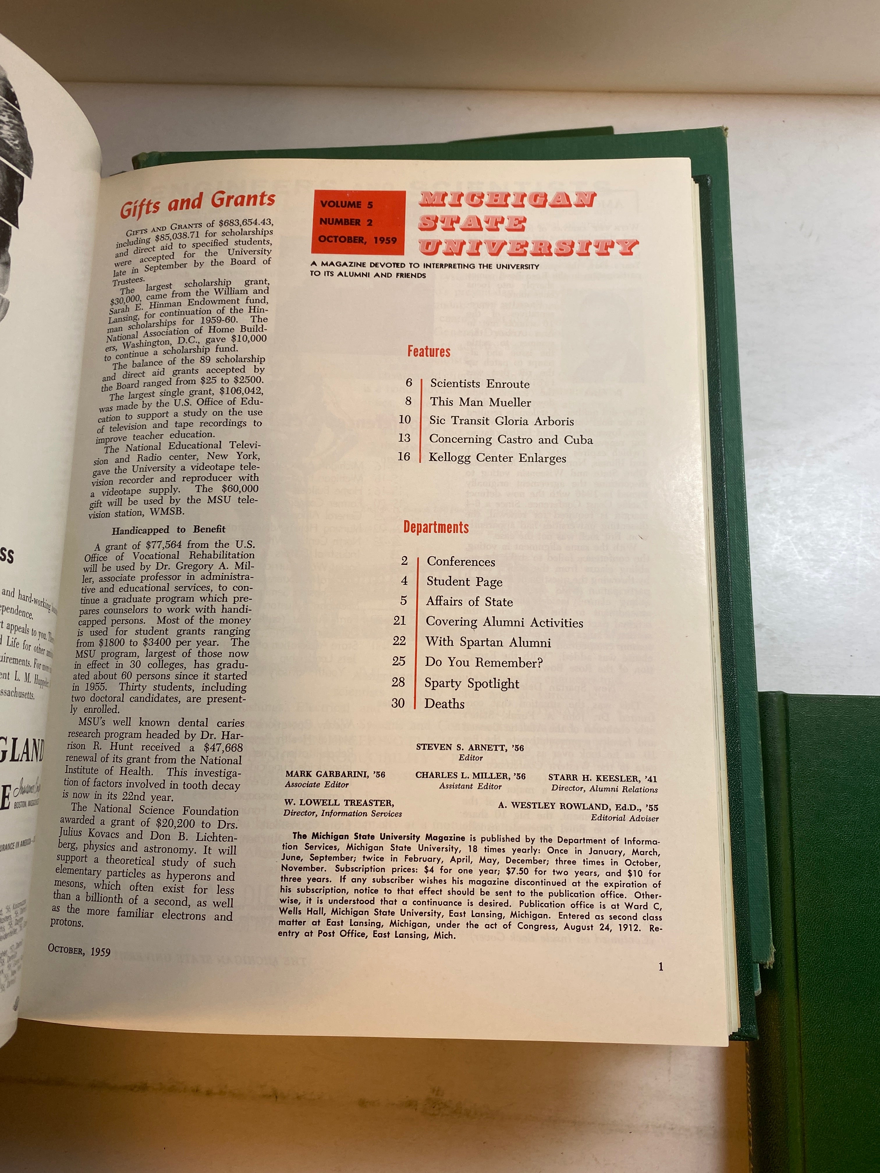 MSU Alumni Magazine Library Bound Complete Years 1955-1960