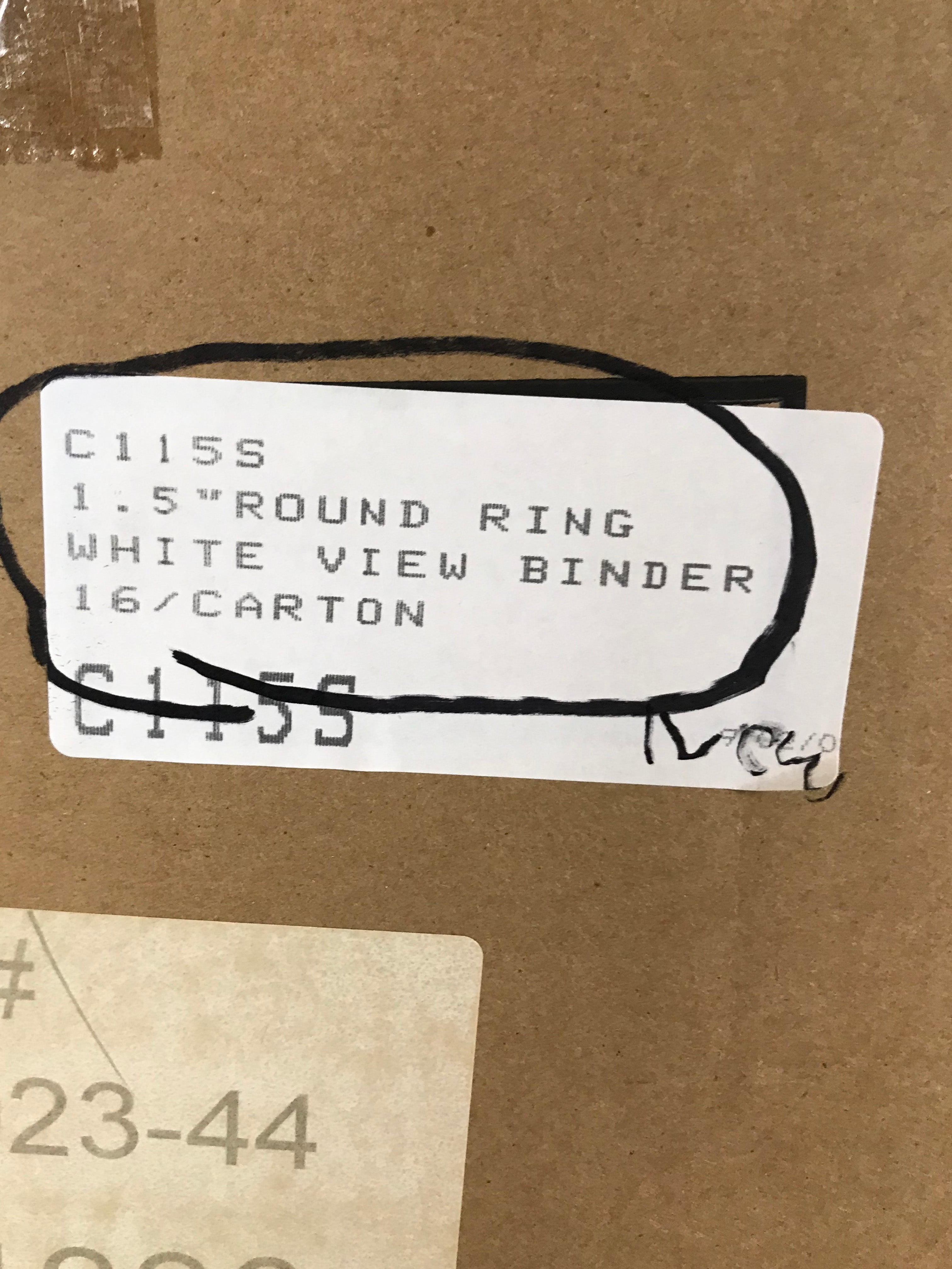 Box of 16 White 1.5" 3-Ring Binders