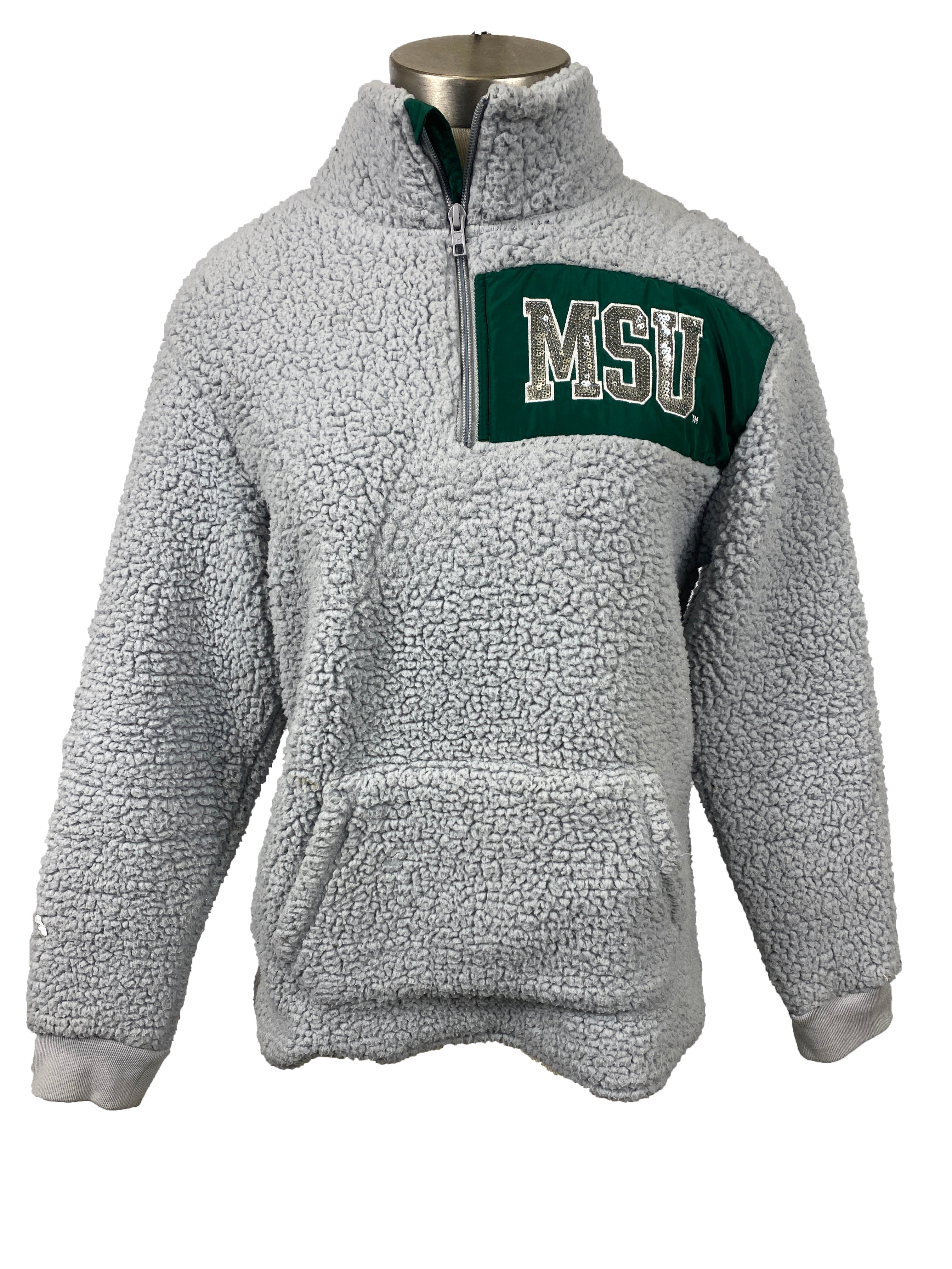 PINK Gray Fleece Sweatshirt Women's Size XS