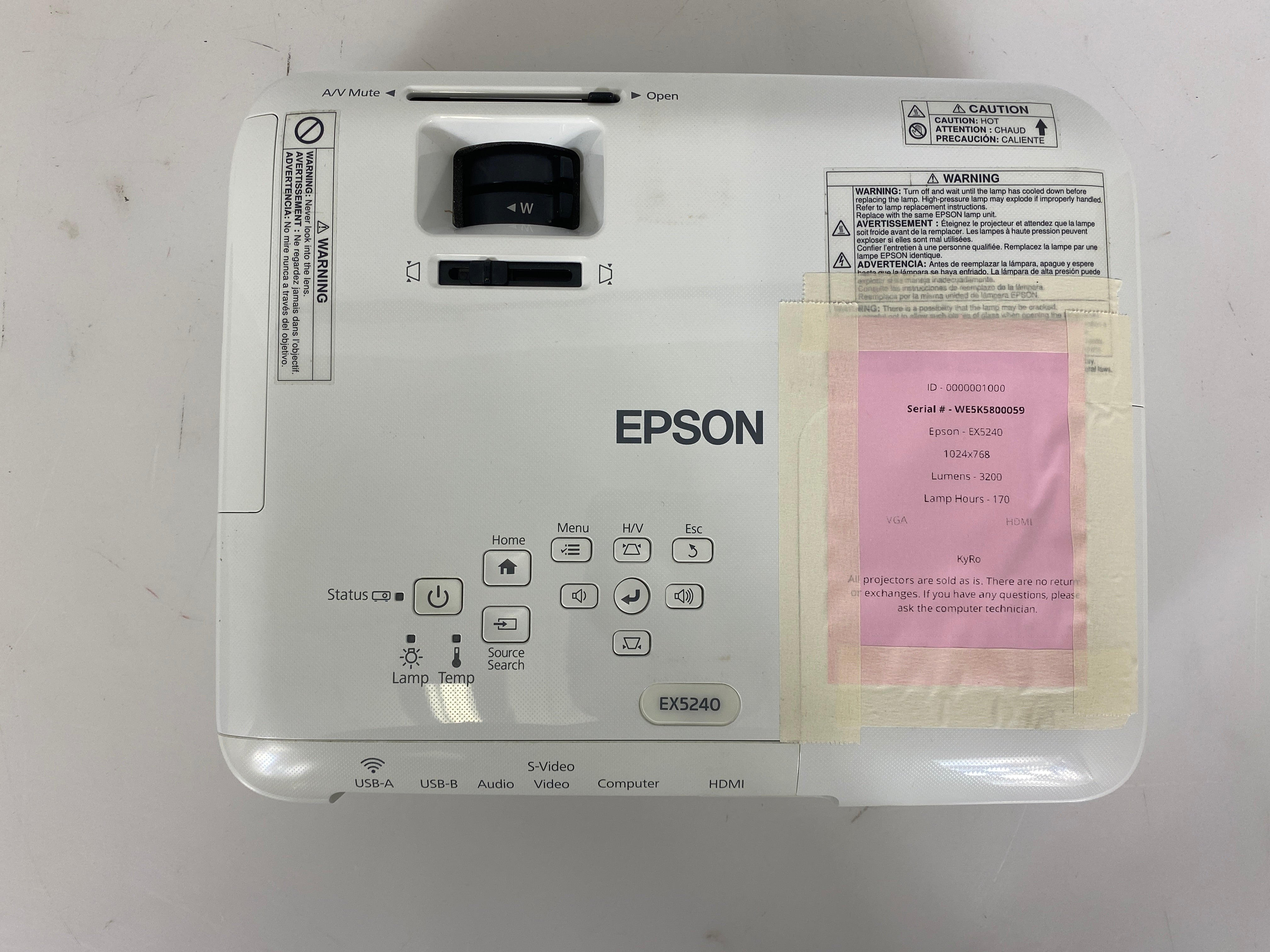 Epson EX5240 XGA 3LCD Projector