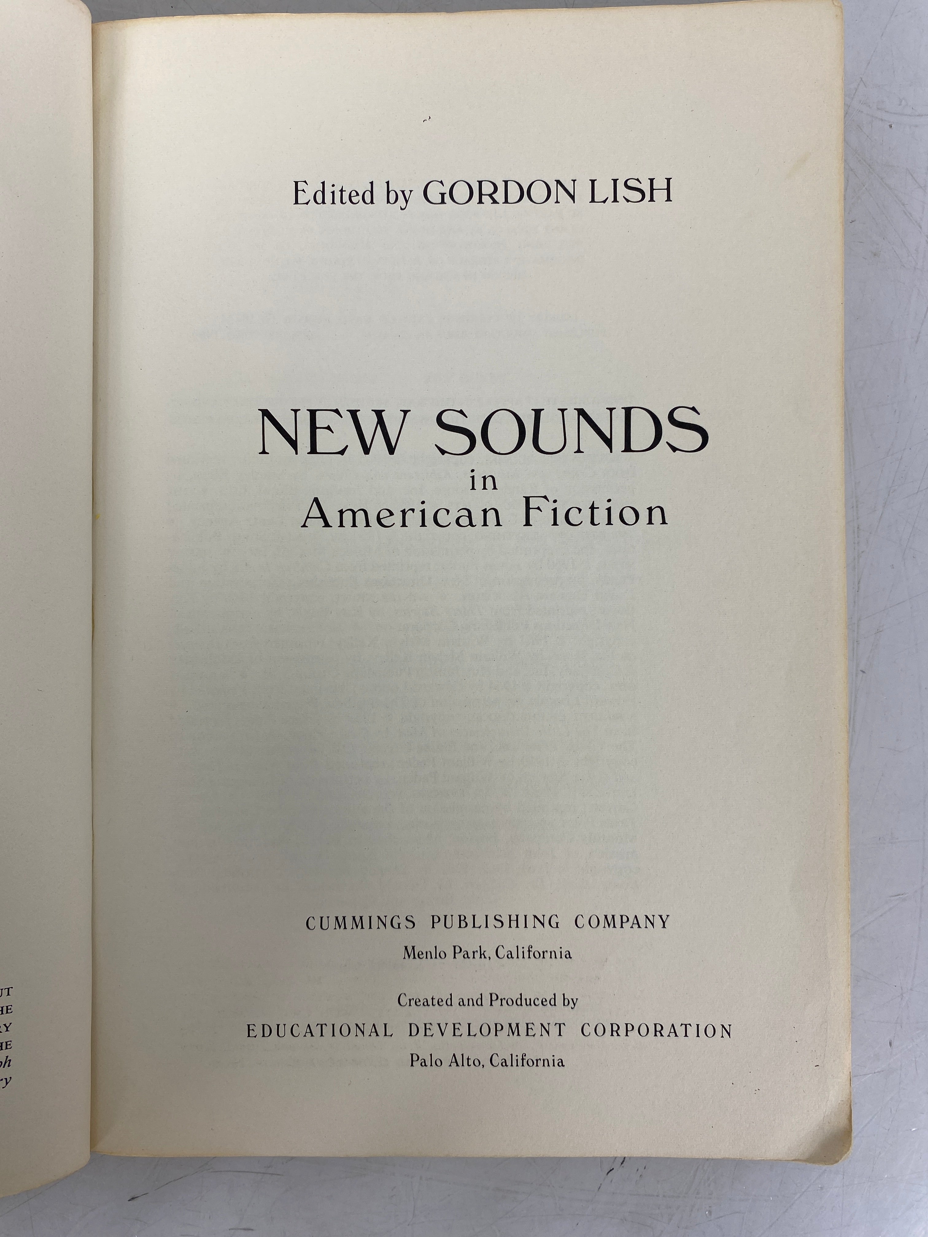 New Sounds in American Fiction Gordon Lish 1969 1st Print SC