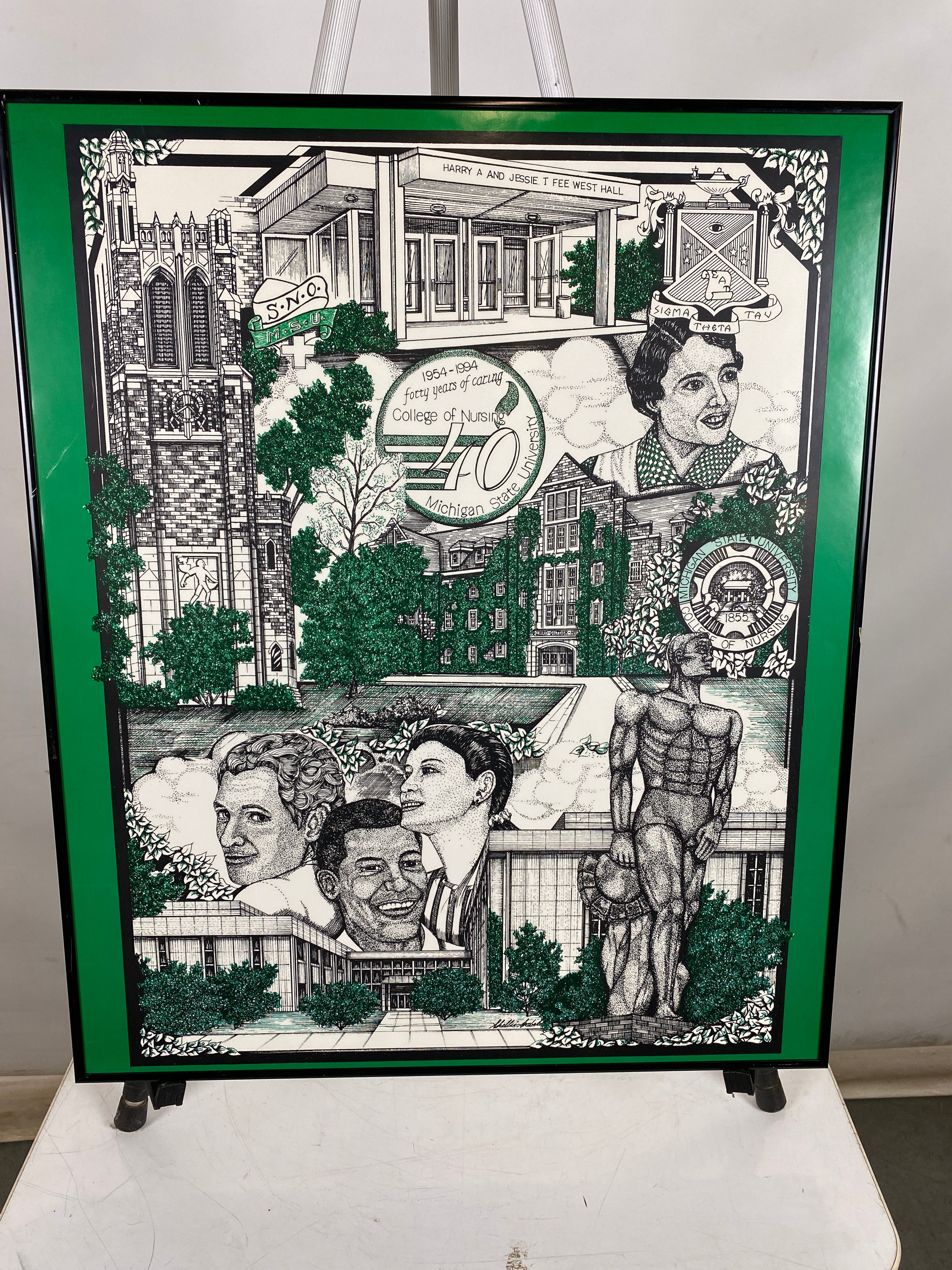 'Forty Years of Caring' MSU College of Nursing 40th Anniversary Commemorative Poster