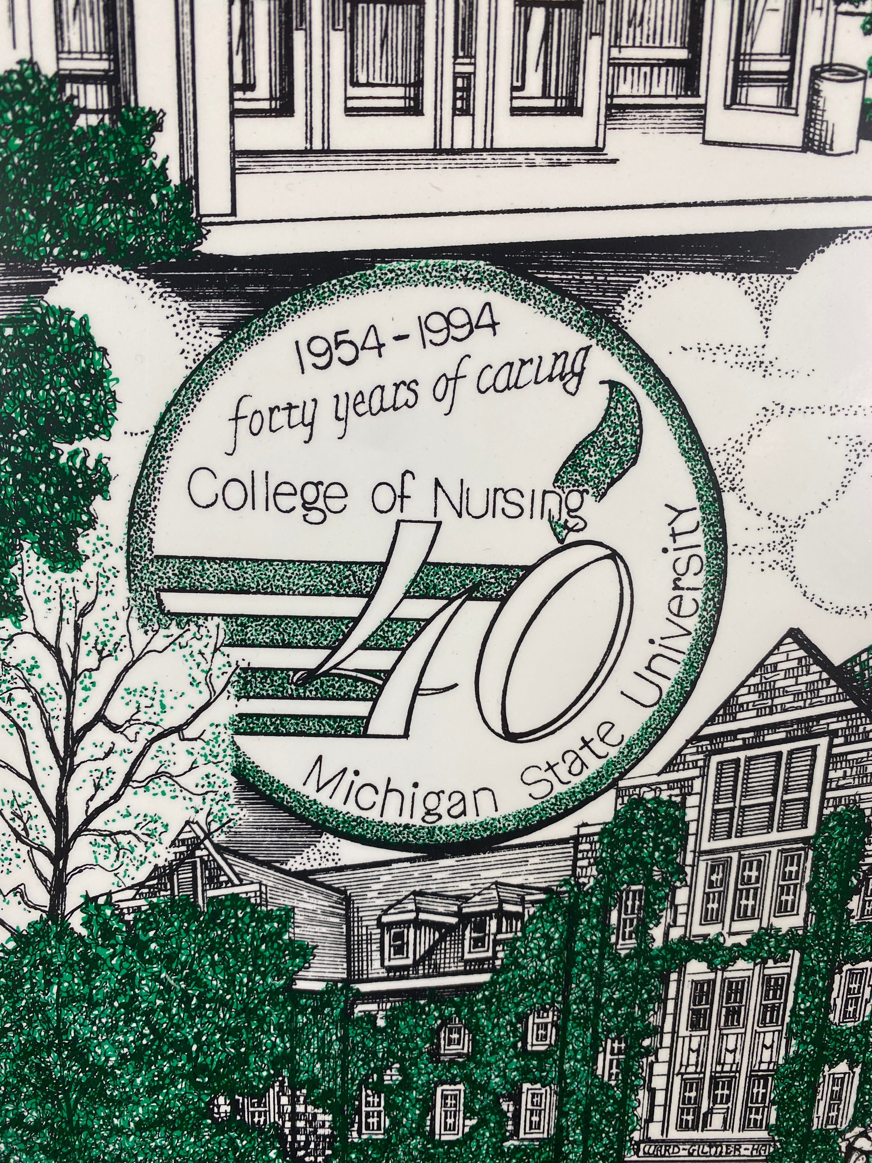 'Forty Years of Caring' MSU College of Nursing 40th Anniversary Commemorative Poster