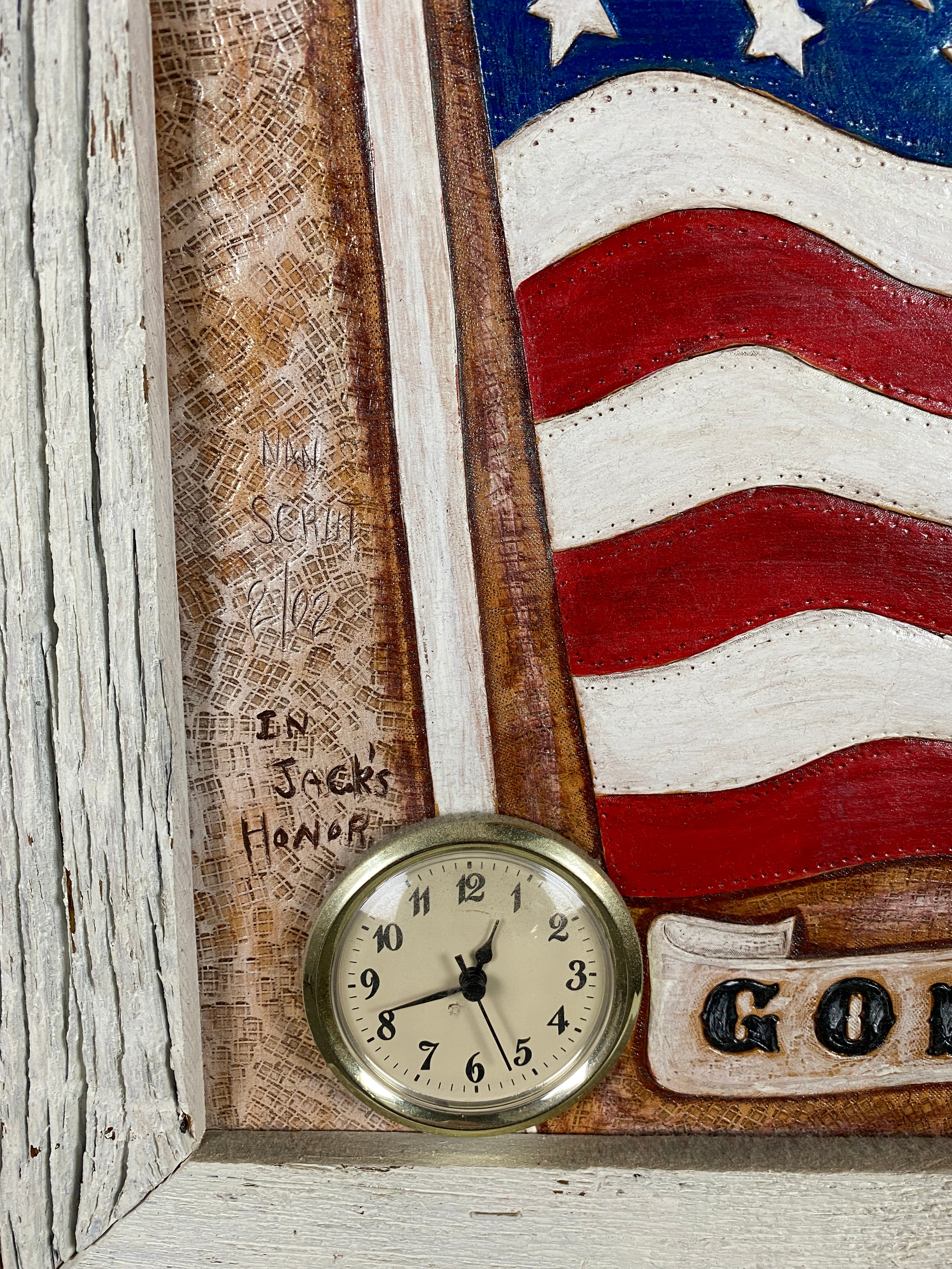 September Eleventh Leather Memorial Piece 'Raising the Flag at Ground Zero'