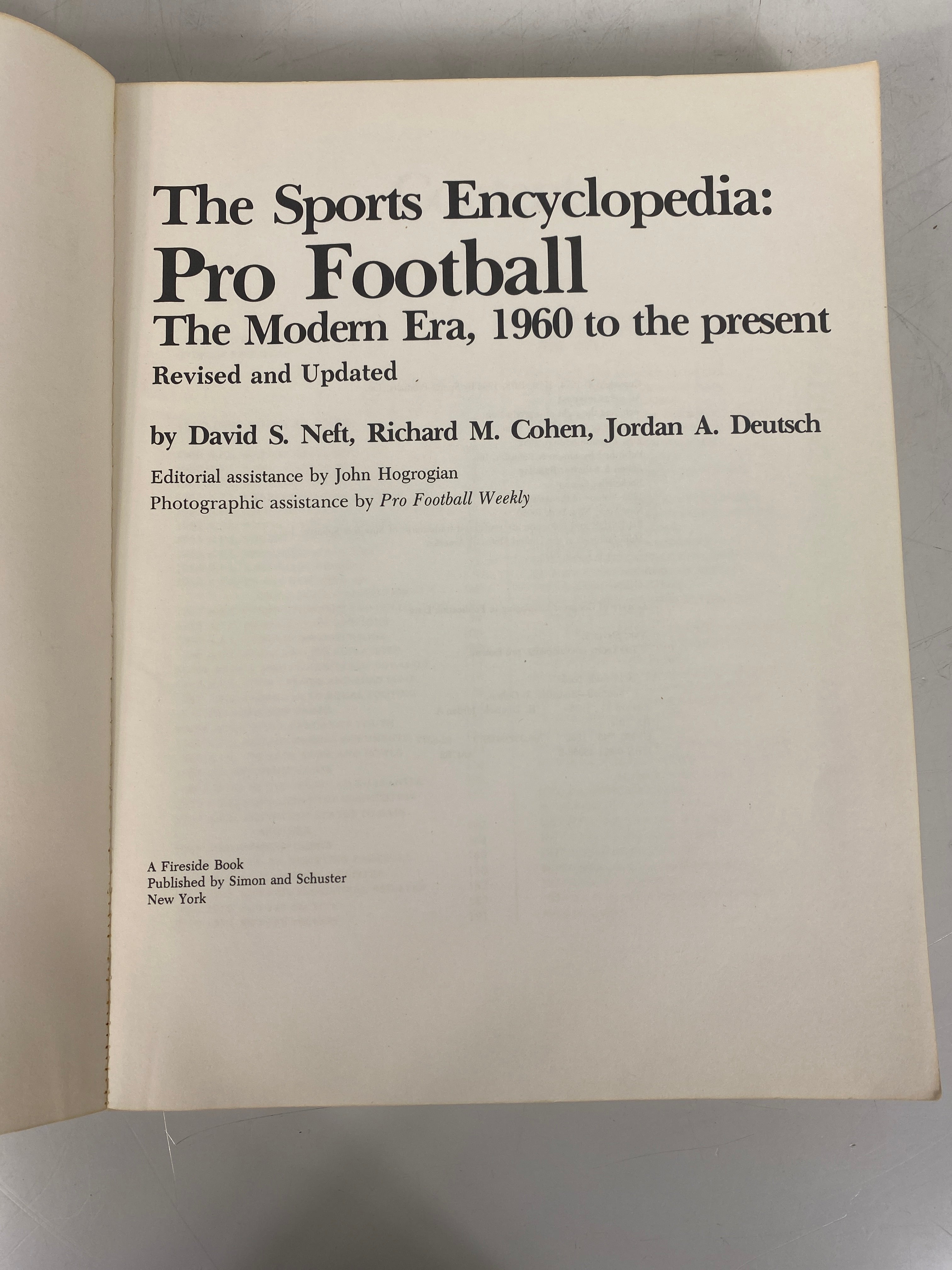 The Sports Encyclopedia: Pro Football David Neft 1960-1981