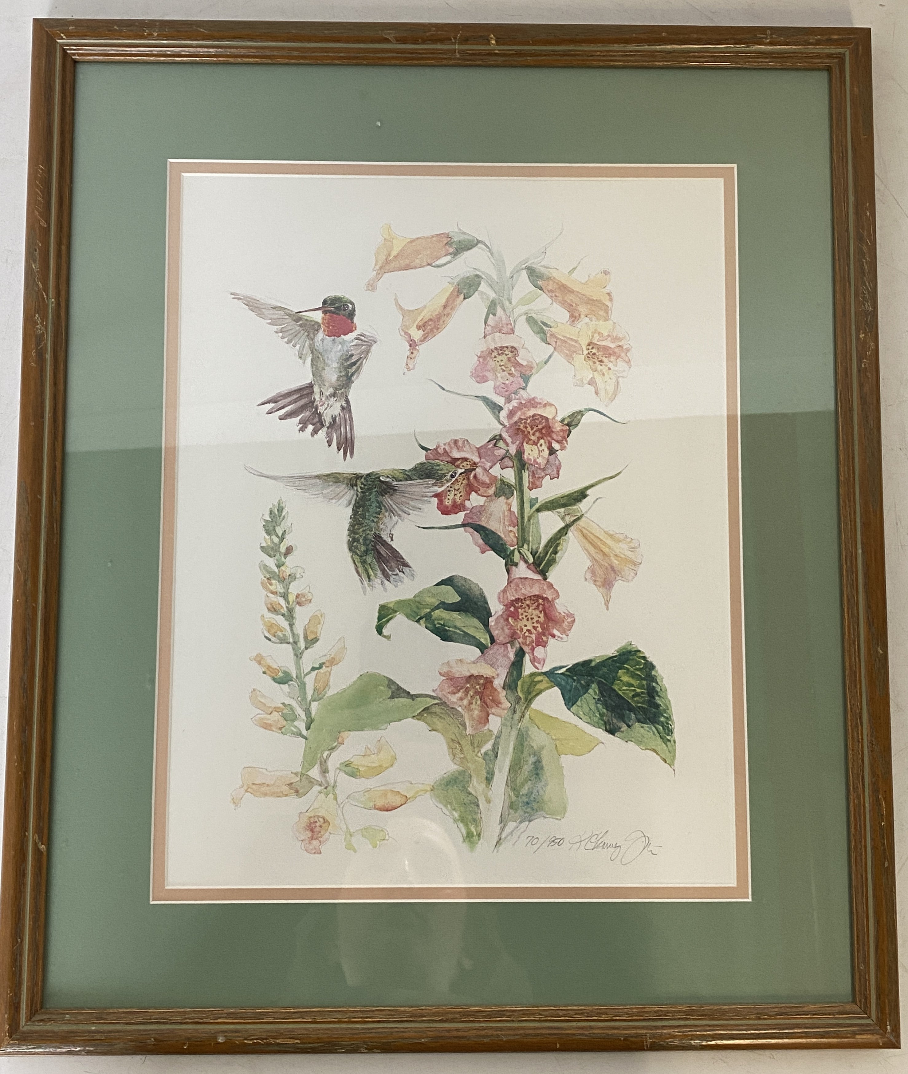 Signed and Numbered Kathleen Chaney Fritz Hummingbird Art #70/950