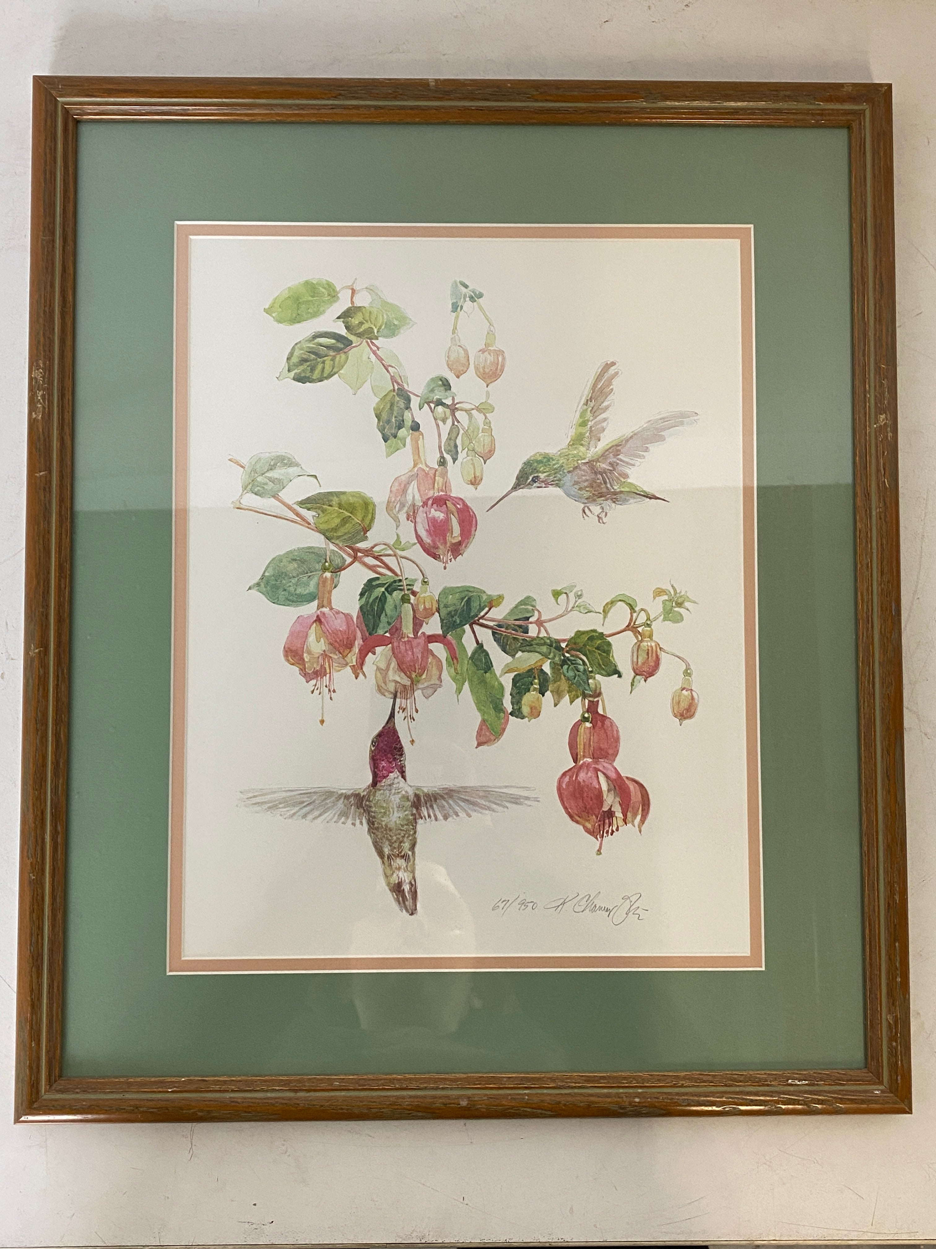 Signed and Numbered Kathleen Chaney Fritz Hummingbird Art #67/950