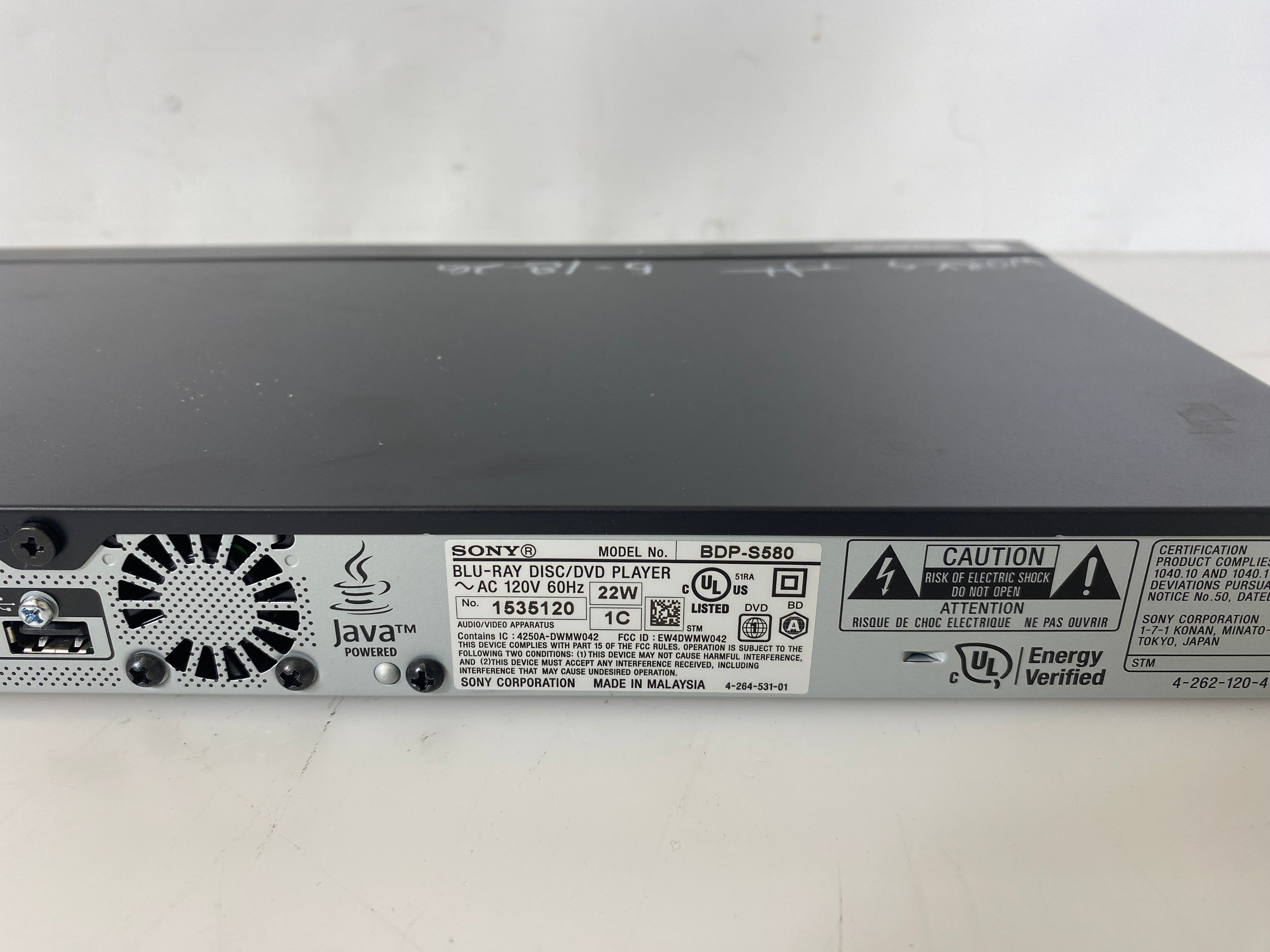 Sony BDP-S580 Blu-Ray Player