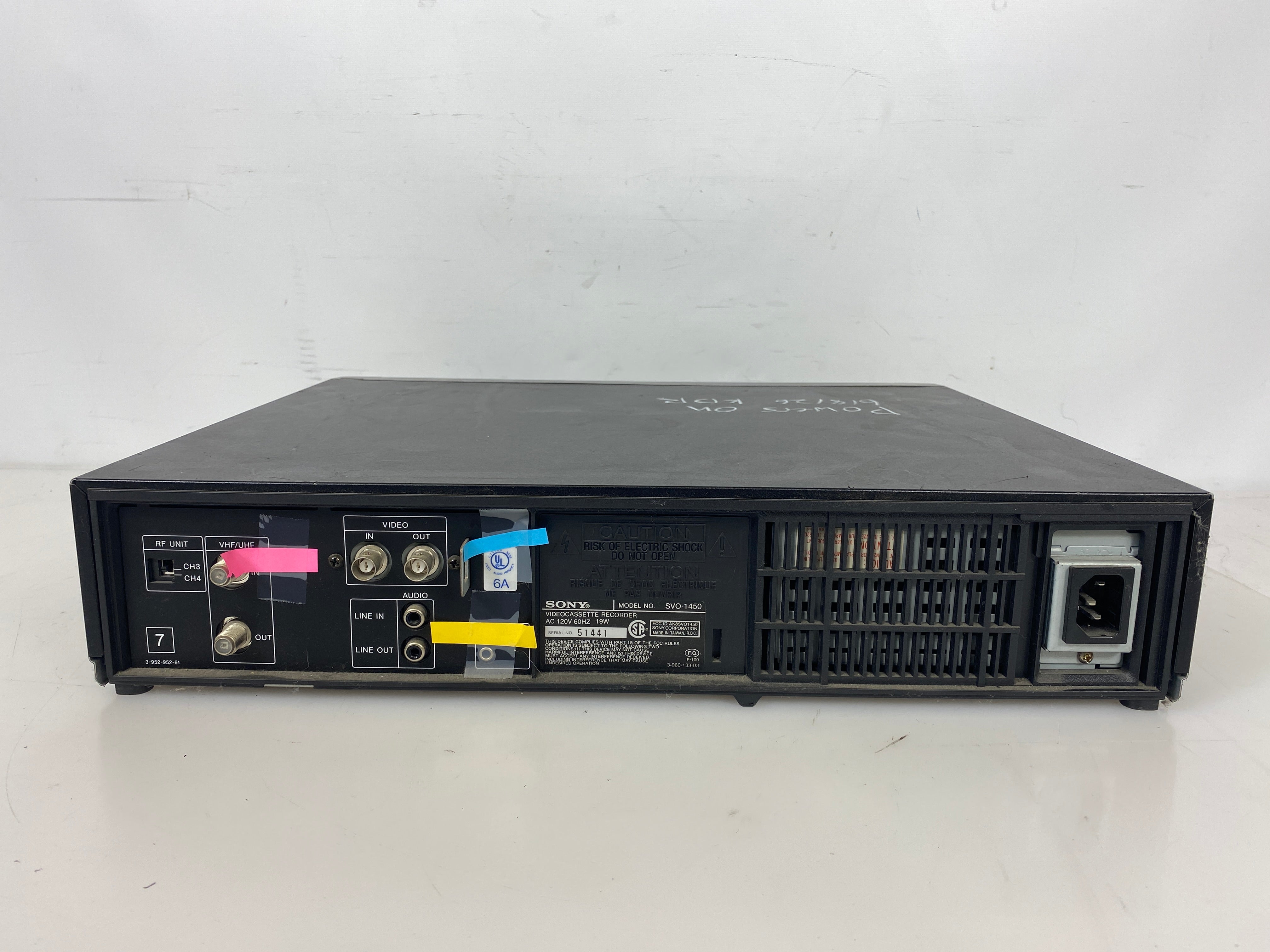 Sony SVO-1450 Video Cassette Recorder Player VCR