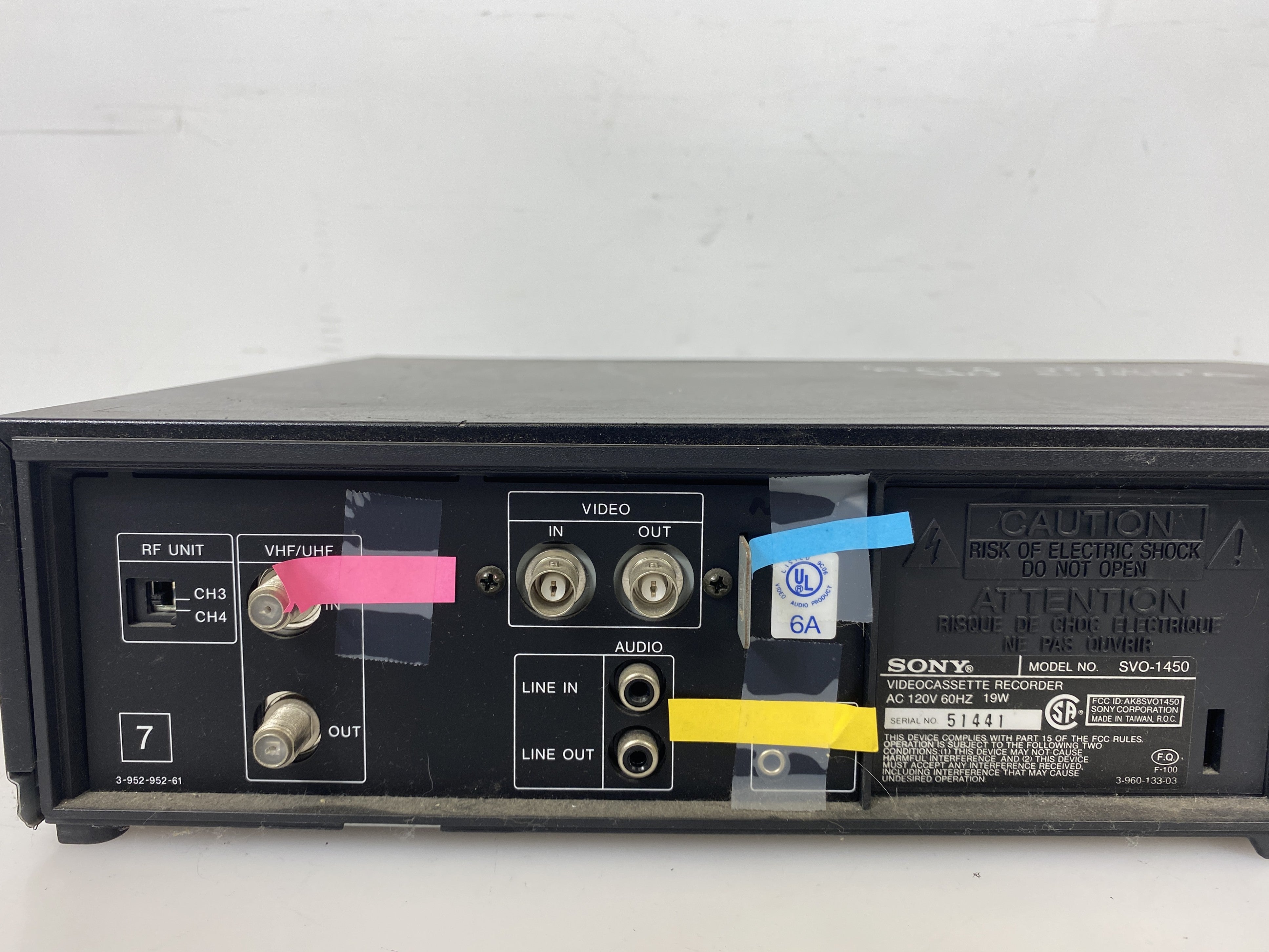 Sony SVO-1450 Video Cassette Recorder Player VCR
