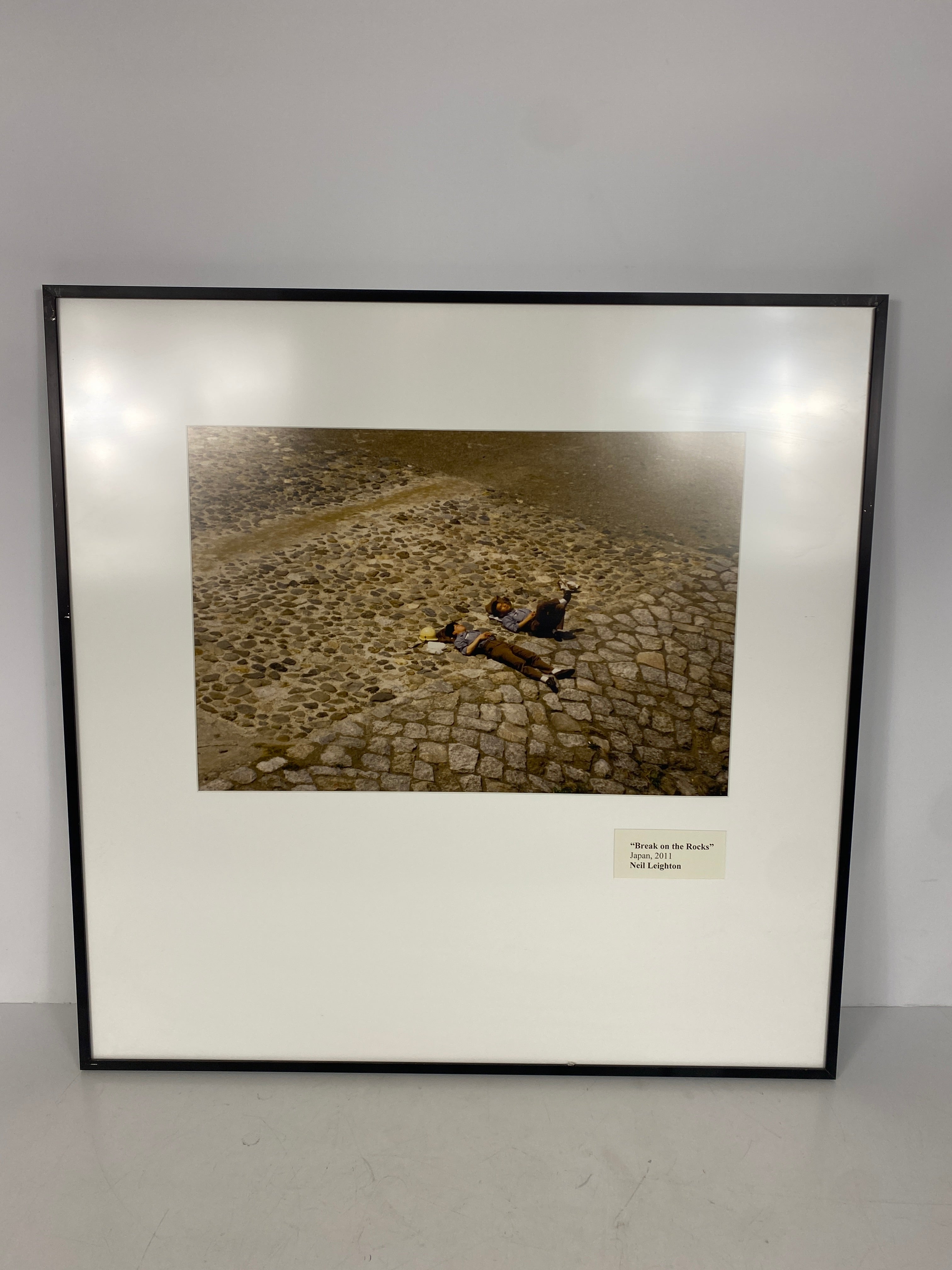 2011 Japan "Break on the Rocks" Framed Photograph by Neil Leighton