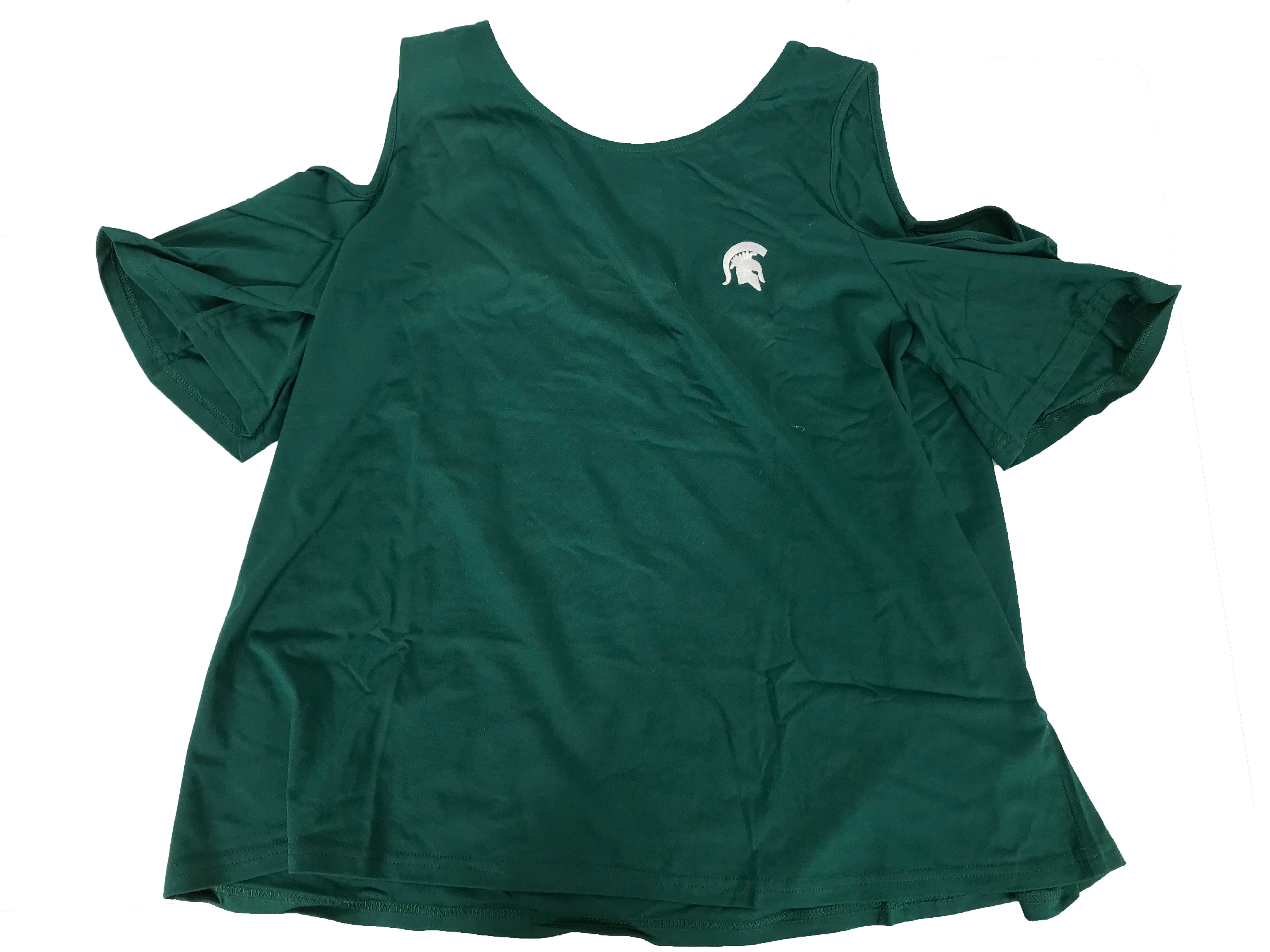 MSU Green Cutout Shoulder Shirt Women's Size XL