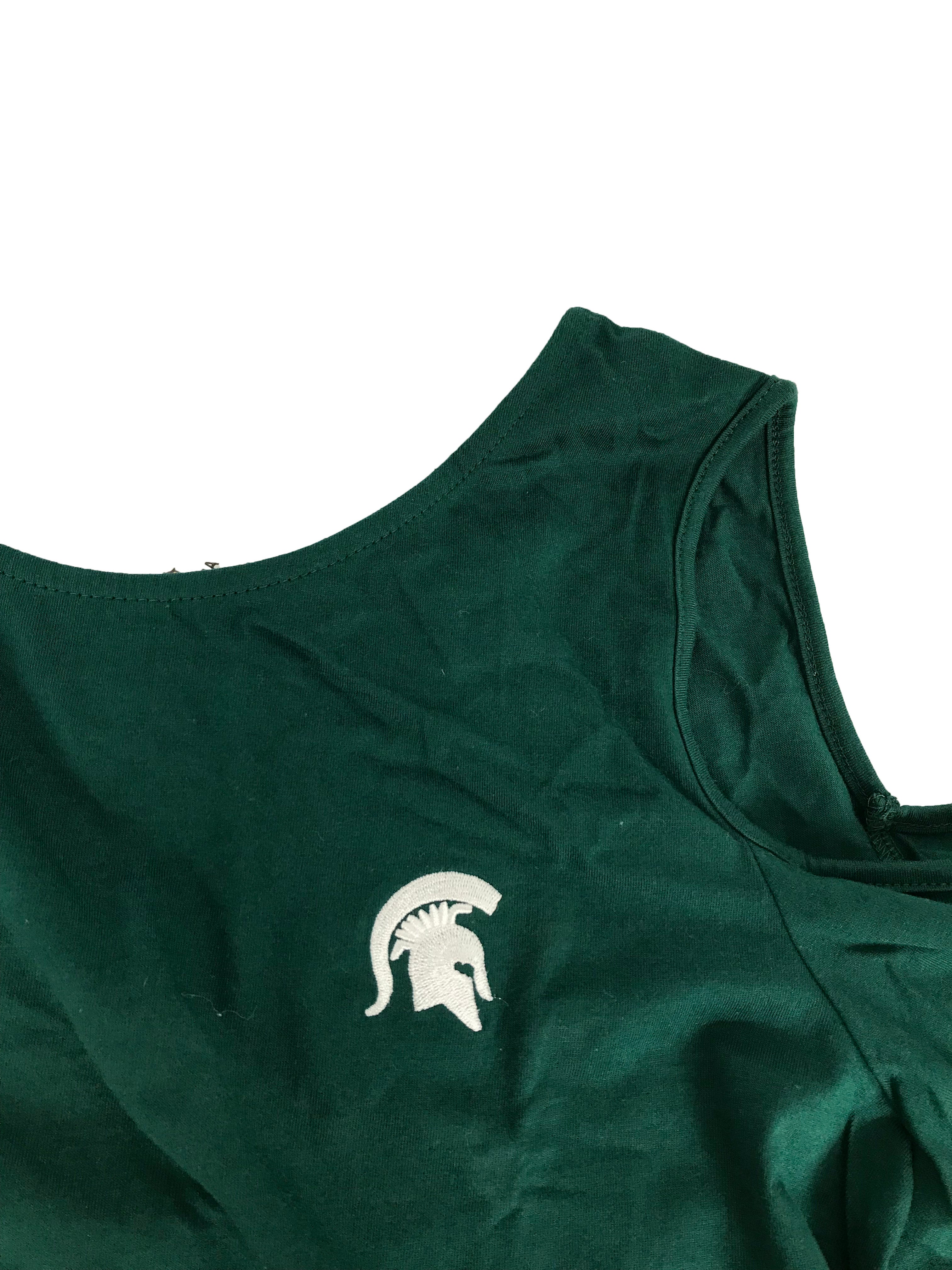MSU Green Cutout Shoulder Shirt Women's Size XL