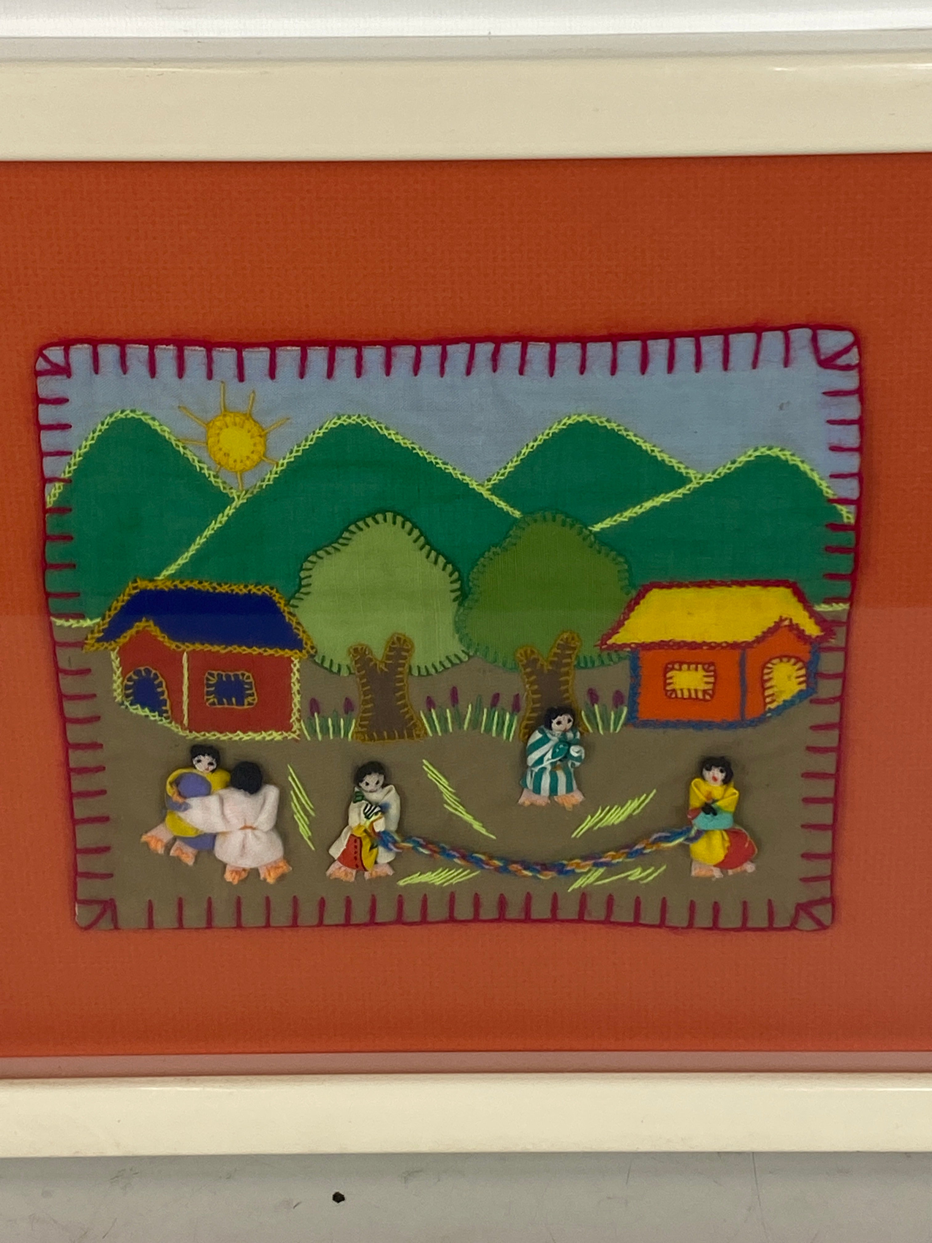 Framed Hand-Sewn Peruvian Arpillera 14x12