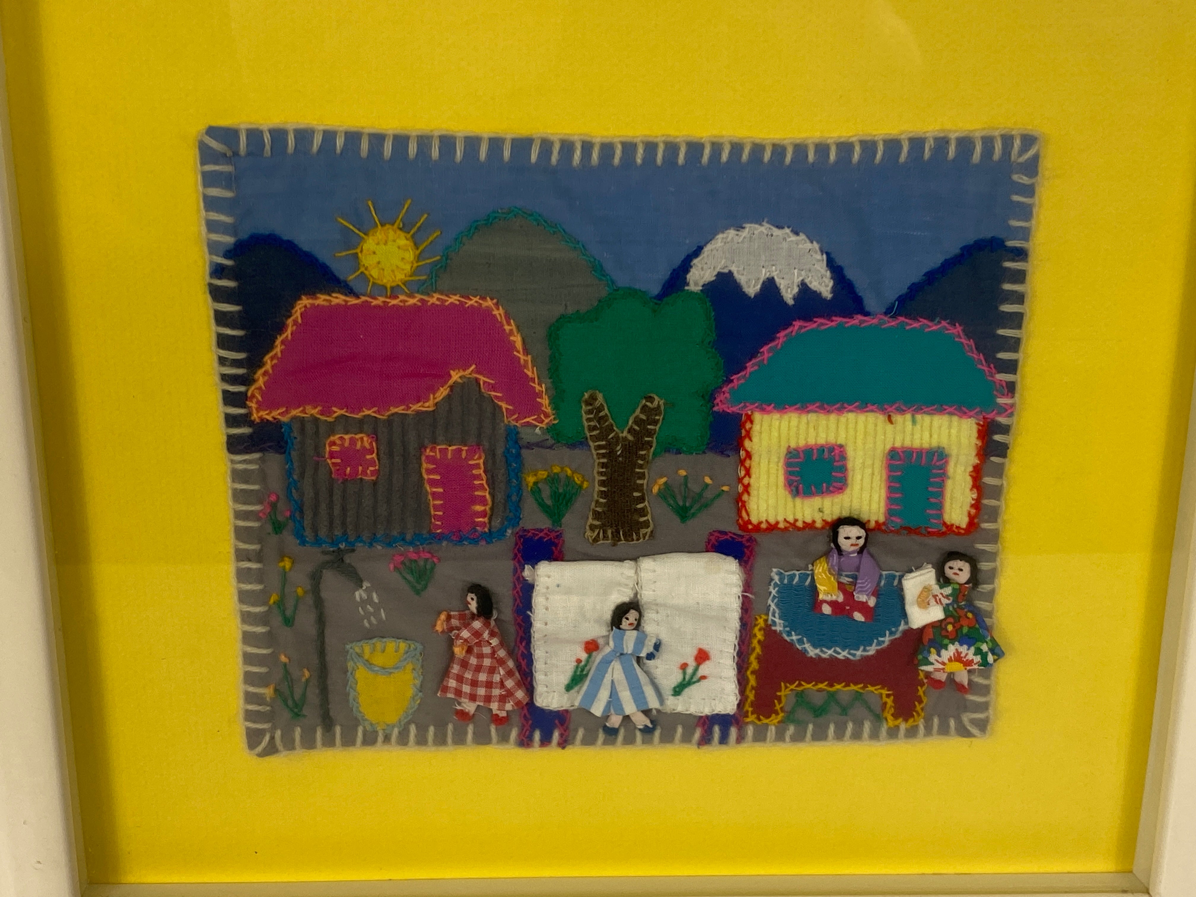 Framed Hand-Sewn Peruvian Arpillera #2 14x12