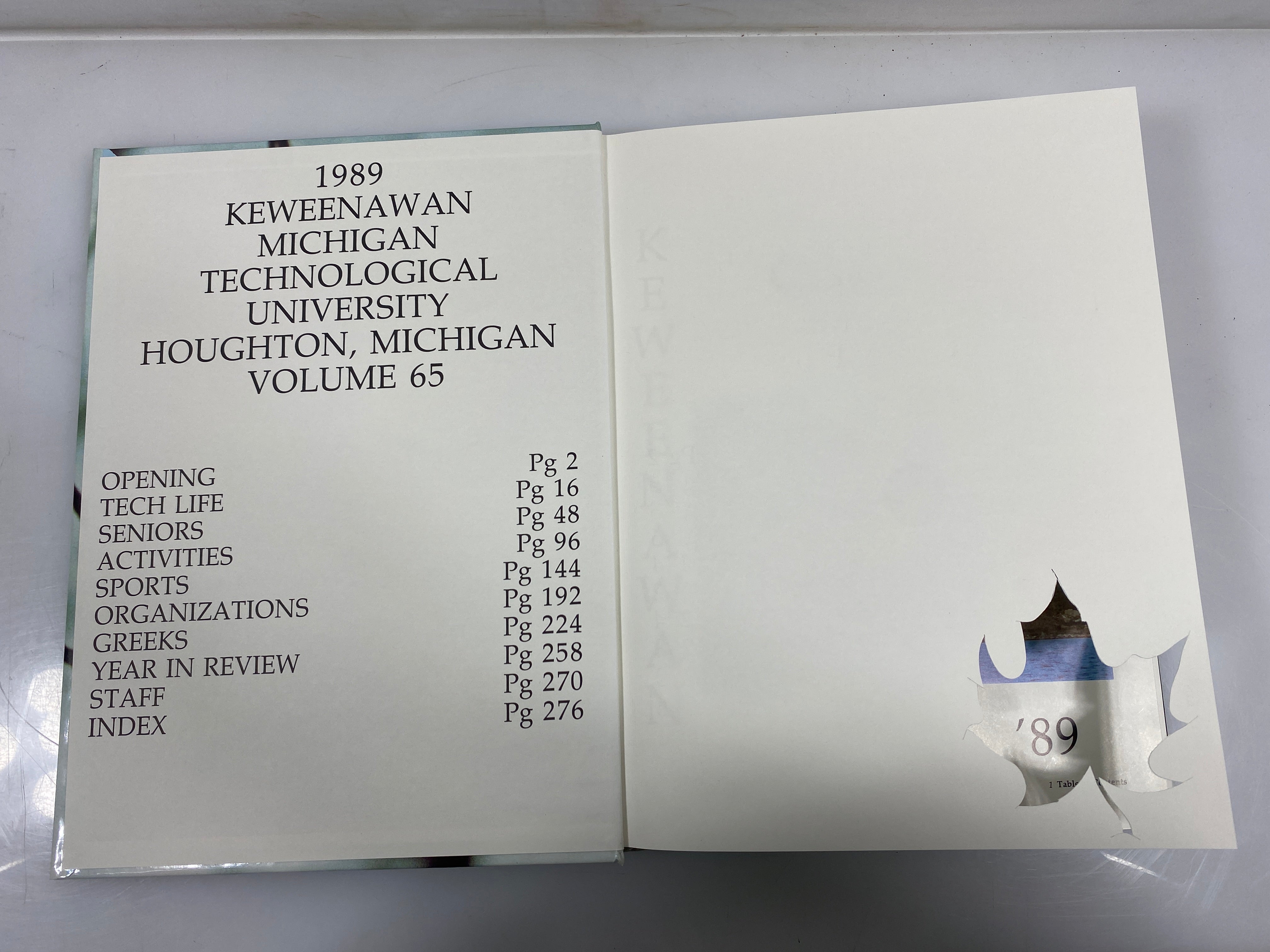 1989 Michigan Technological University Yearbook "Keweenawan" HC