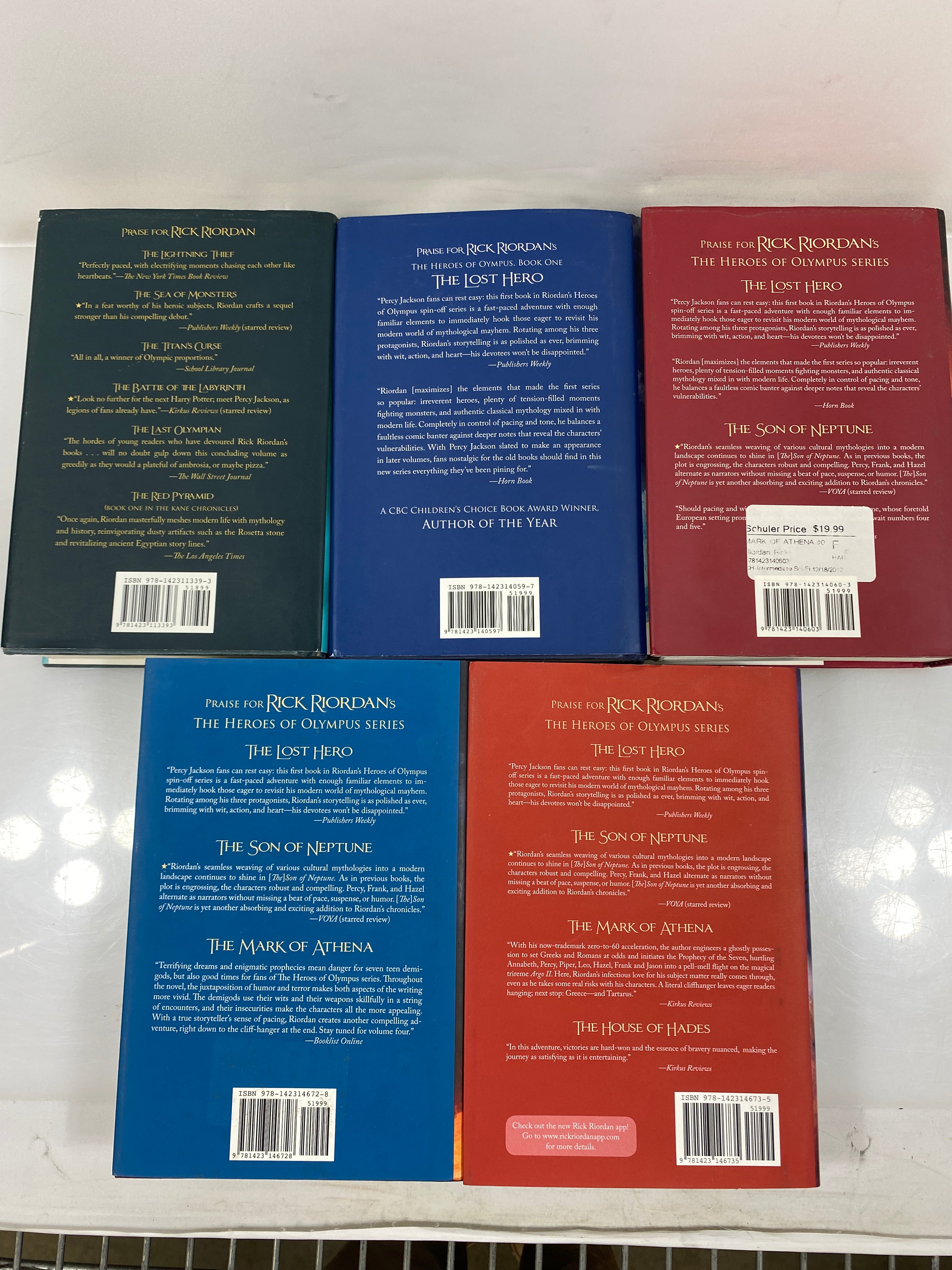 Set of 5: The Heroes of Olympus Rick Riordan Books HC 2010-2014