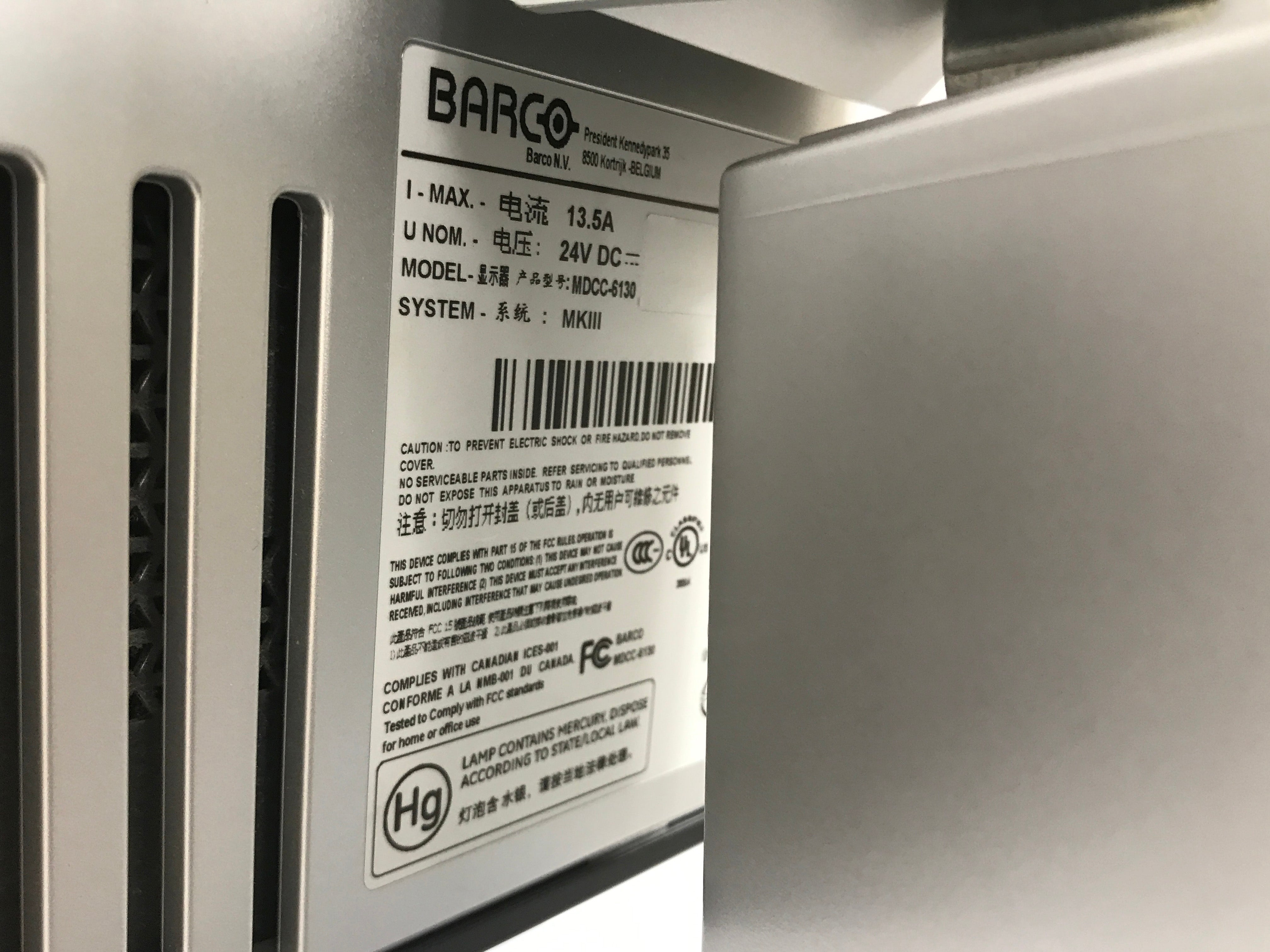 Barco Coronis Fusion MDCC-6130 w/ Barco PS 60601 Power Supply *Damaged Edges*