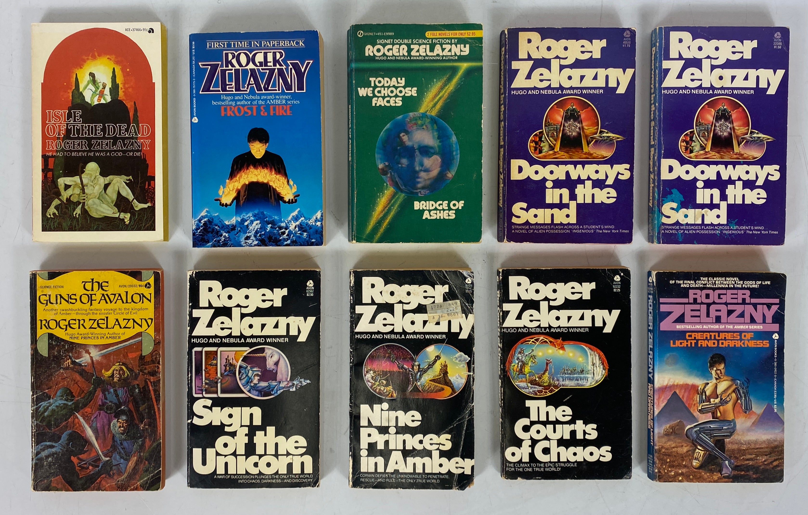 Lot of 10 Roger Zelazny Science Fiction Paperbacks