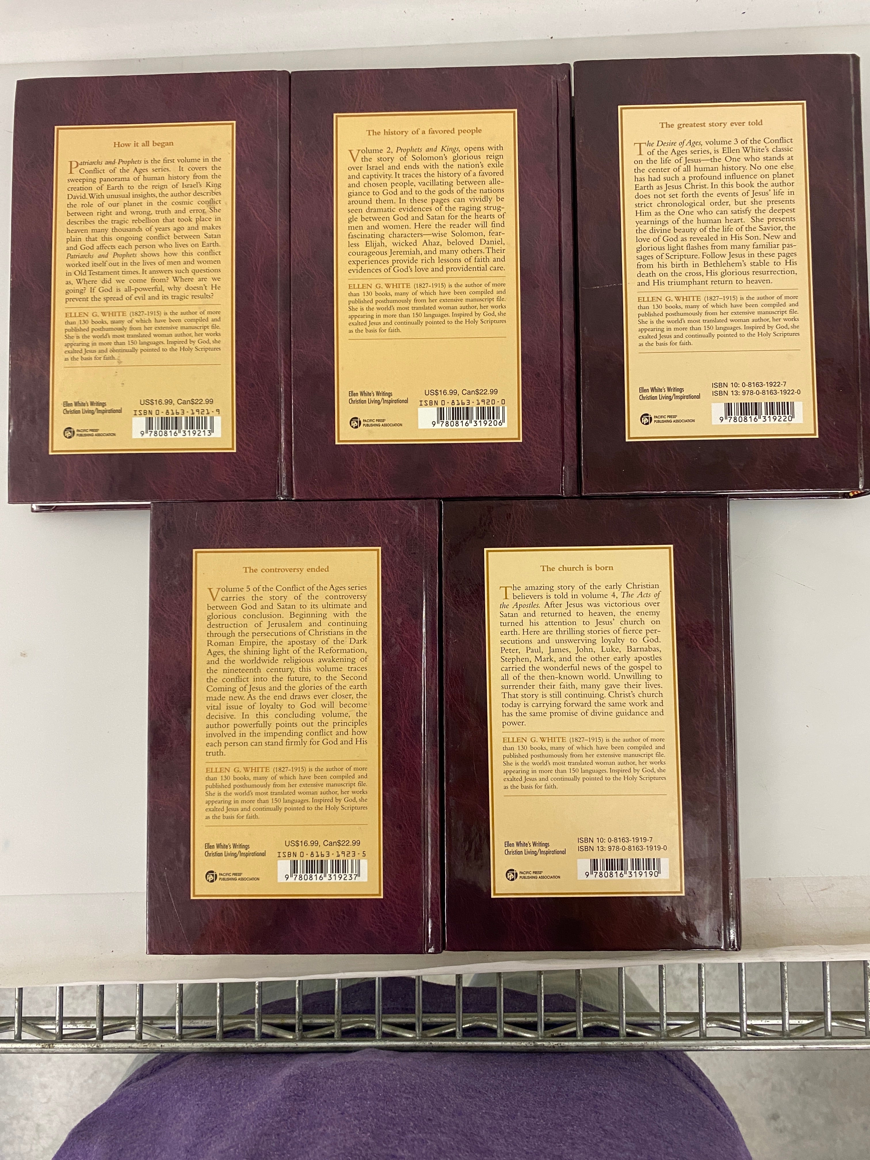 Set of 5: Conflict of The Ages Ellen G. White 2005 HC