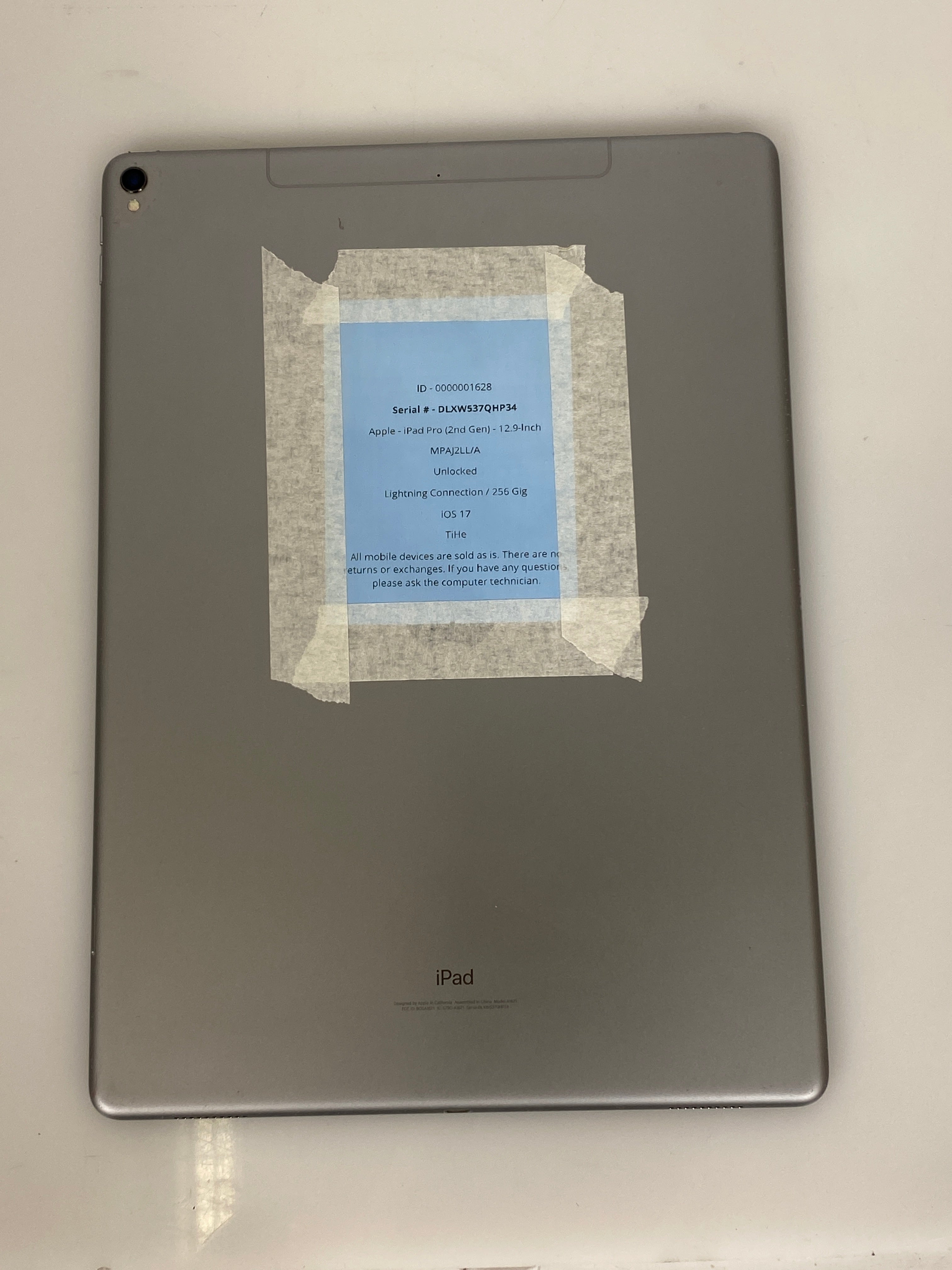 Apple iPad Pro 2nd Gen 256GB 12.9" Unlocked Silver A1670 *Slight Screen Bleed*
